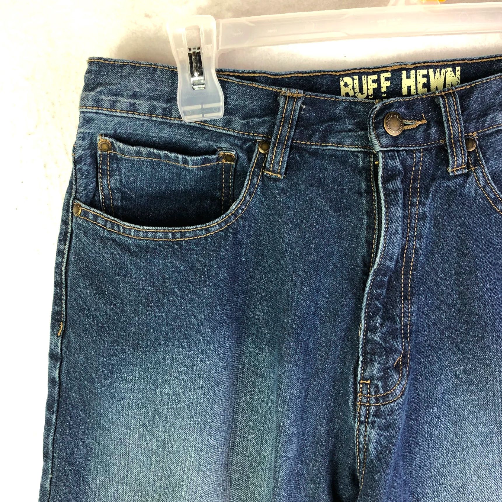 Denime a.n.a Mid Rise Skinny Jeans Juniors 29/8 Blue Denim Medium Wash Womens Regular Rise 8.5-10.5 Zip Inseam 23.5 in Size 29" - 7 Thumbnail