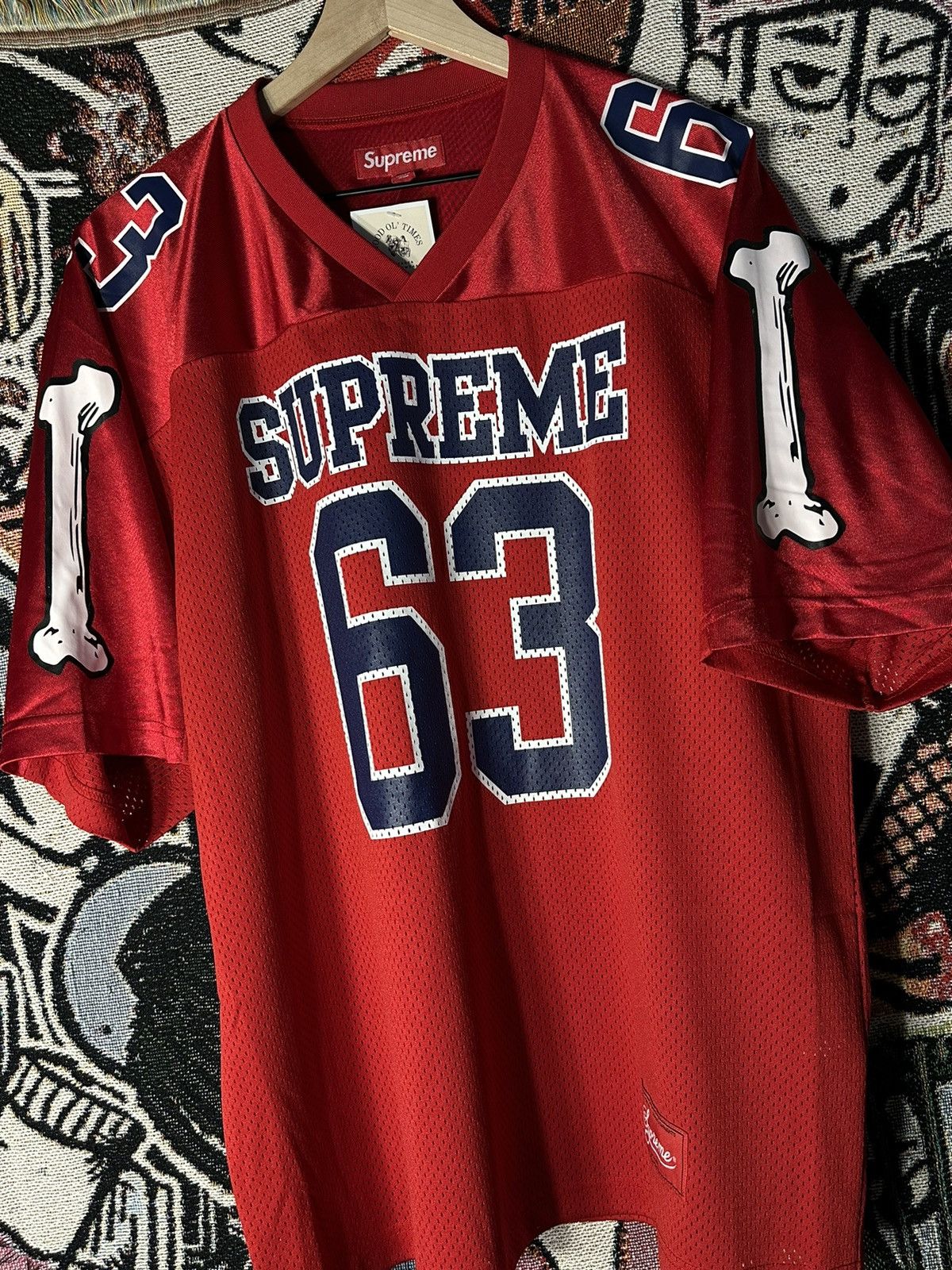 Supreme (Red) Supreme Bones Jersey Size US L / EU 52-54 / 3 - 9 Thumbnail