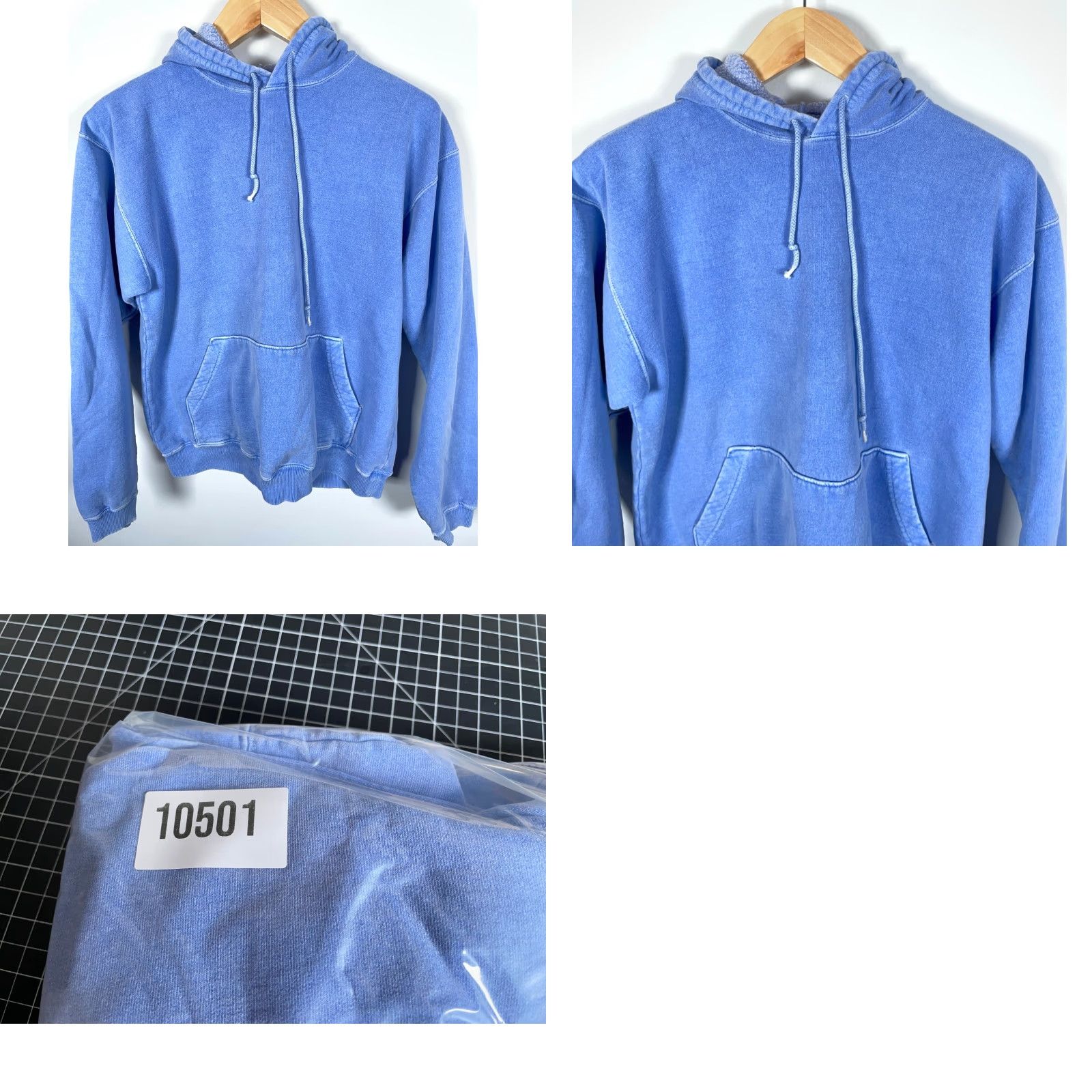 Vintage Austins Hoodie Mens Medium Blue Pigment Dyed Pullover Sweatshirt Canada Made Cotton Heavyweight 90s Retro Cotton Long Sleeve Crew Neck Regular Size US M / EU 48-50 / 2 - 9 Thumbnail