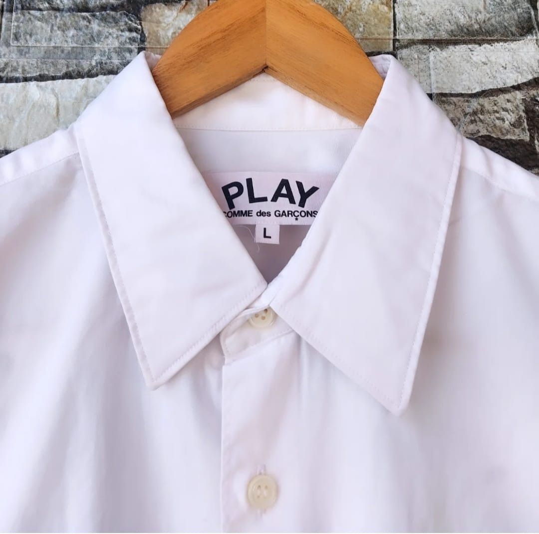 Comme des Garcons PLAY PLAY Comme des Garcons Mini Red Heart Shirt White Size US L / EU 52-54 / 3 - 5 Thumbnail
