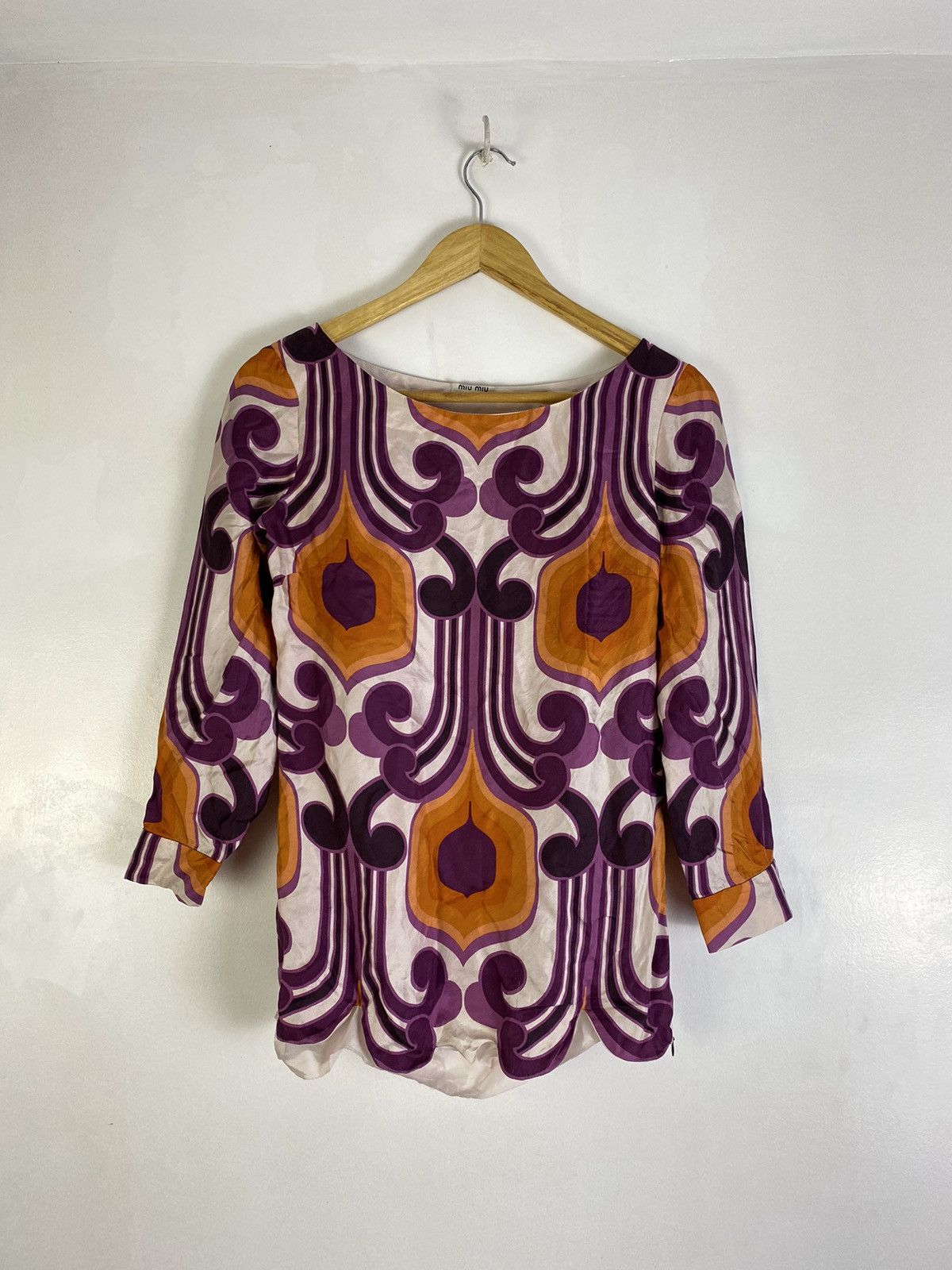 Miu Miu Miu Miu SS05 Abstract Floral Silk Blouse Size XS / US 0-2 / IT 36-38 - 2 Thumbnail