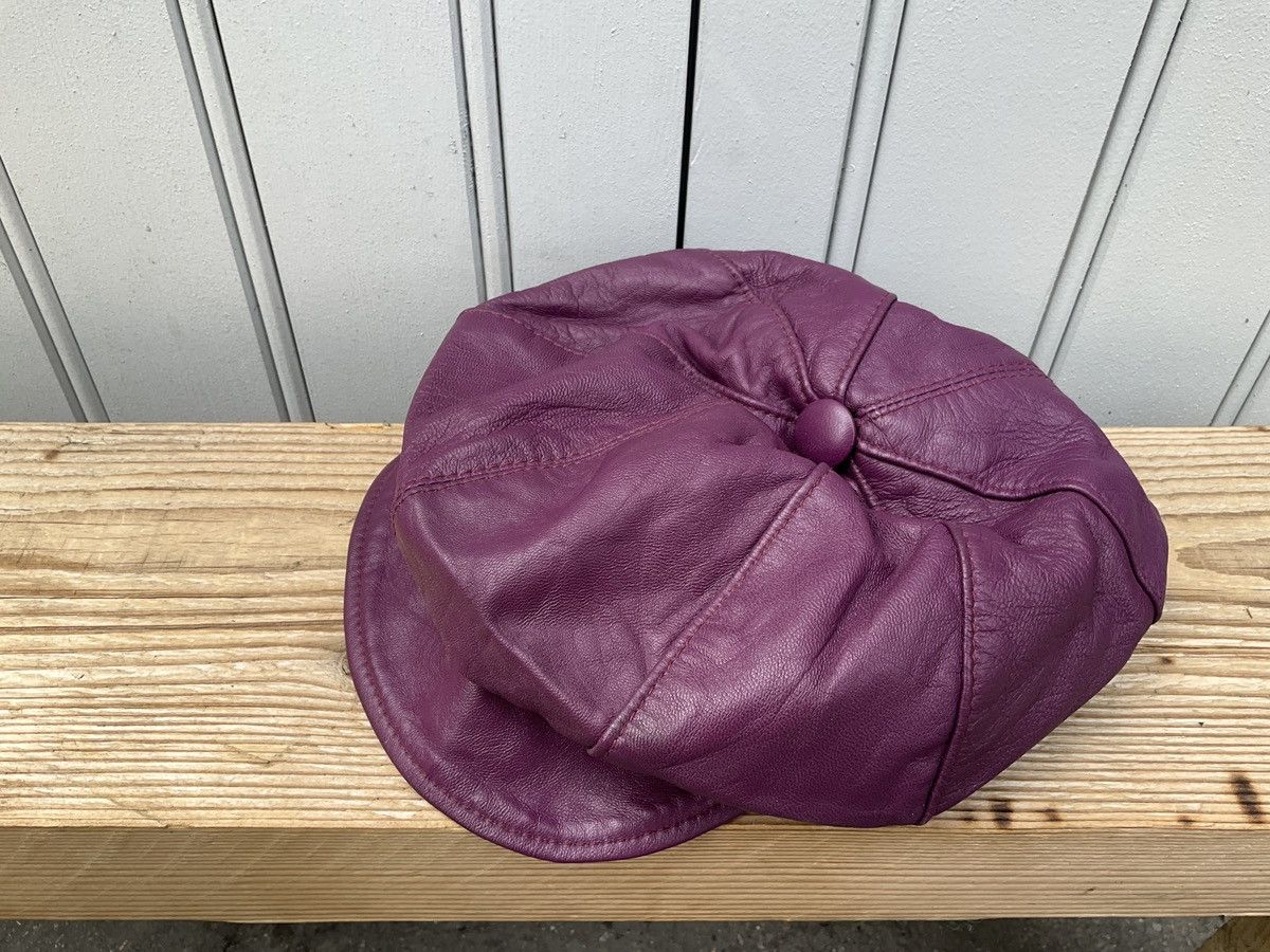 Vintage Vintage 90's purple leather cap Size ONE SIZE - 8 Thumbnail