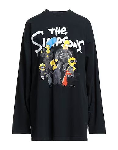 image of Balenciaga O1In1G1223 The Simpsons Long Sleeve T-Shirt In Black, Men's (Size Small)