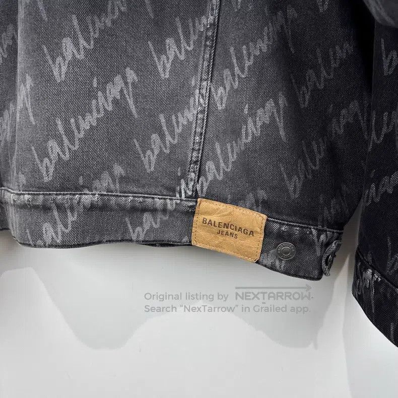 Balenciaga Balenciaga Logo Barrage Printed Oversized Denim Jacket Size US M / EU 48-50 / 2 - 5 Thumbnail