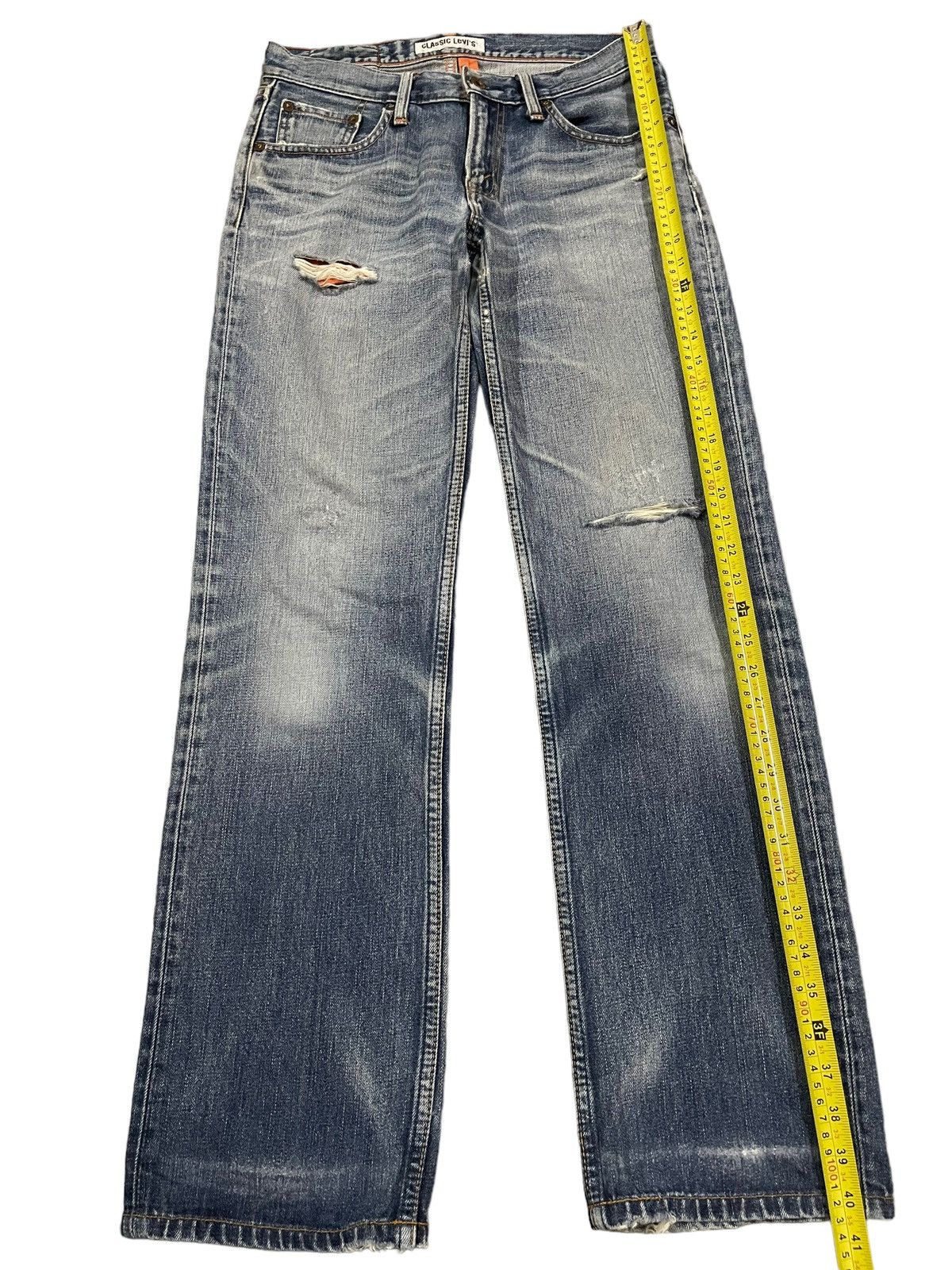 Levi's Vintage 90s Levis 503 Blue Wash Distress Baggy Jeans Size US 30 / EU 46 - 9 Thumbnail