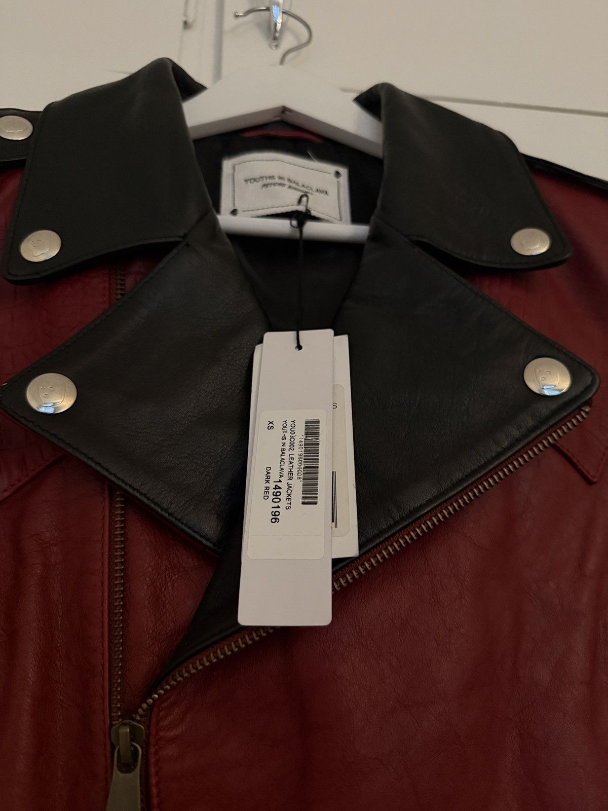 Youths In Balaclava Youths In Balaclava Red Leather Biker Jacket Size US XS / EU 42 / 0 - 8 Thumbnail