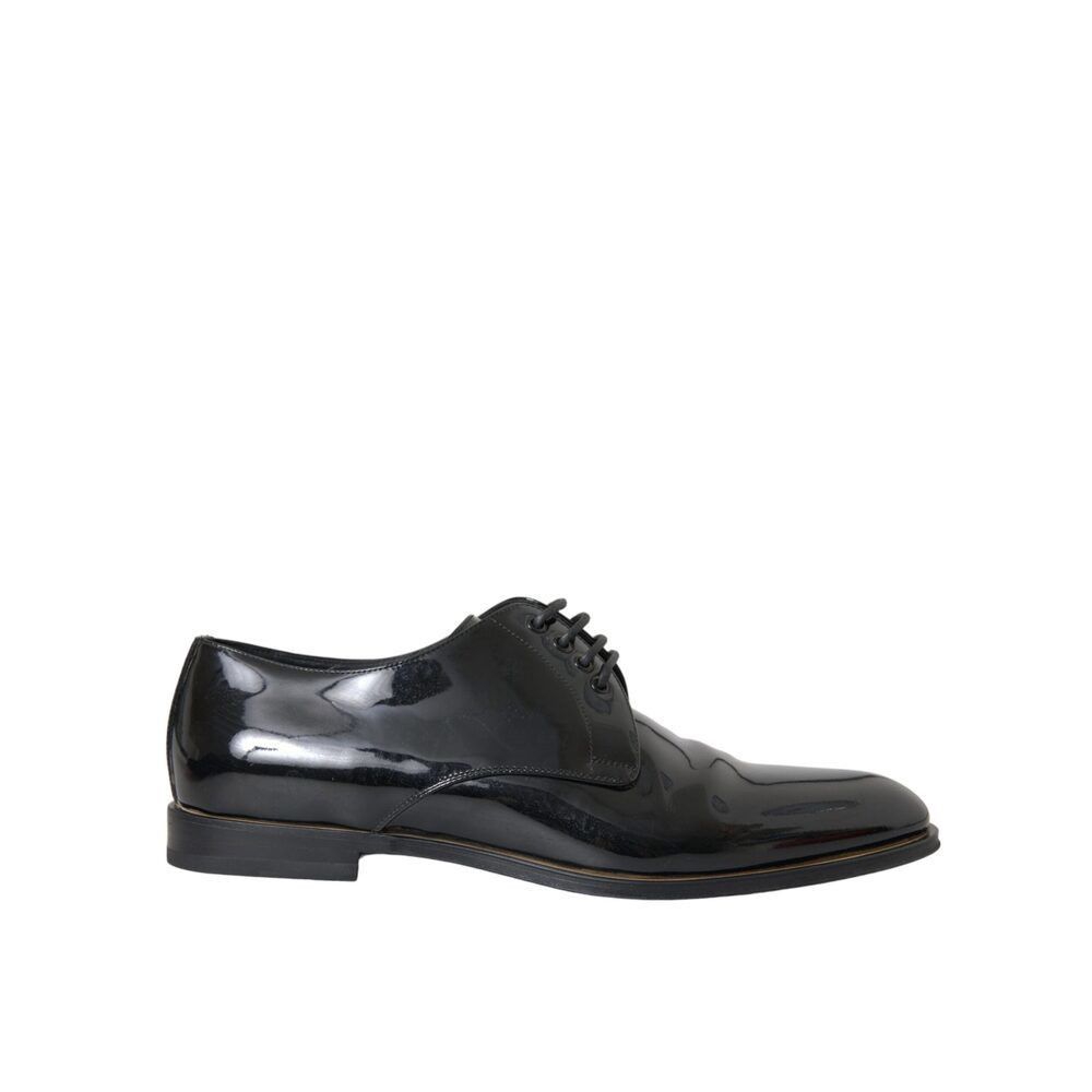 Dolce & Gabbana Dolce & Gabbana Black Patent Leather Derby Formal Dress Shoe Size US 9 / EU 42 - 1 Thumbnail