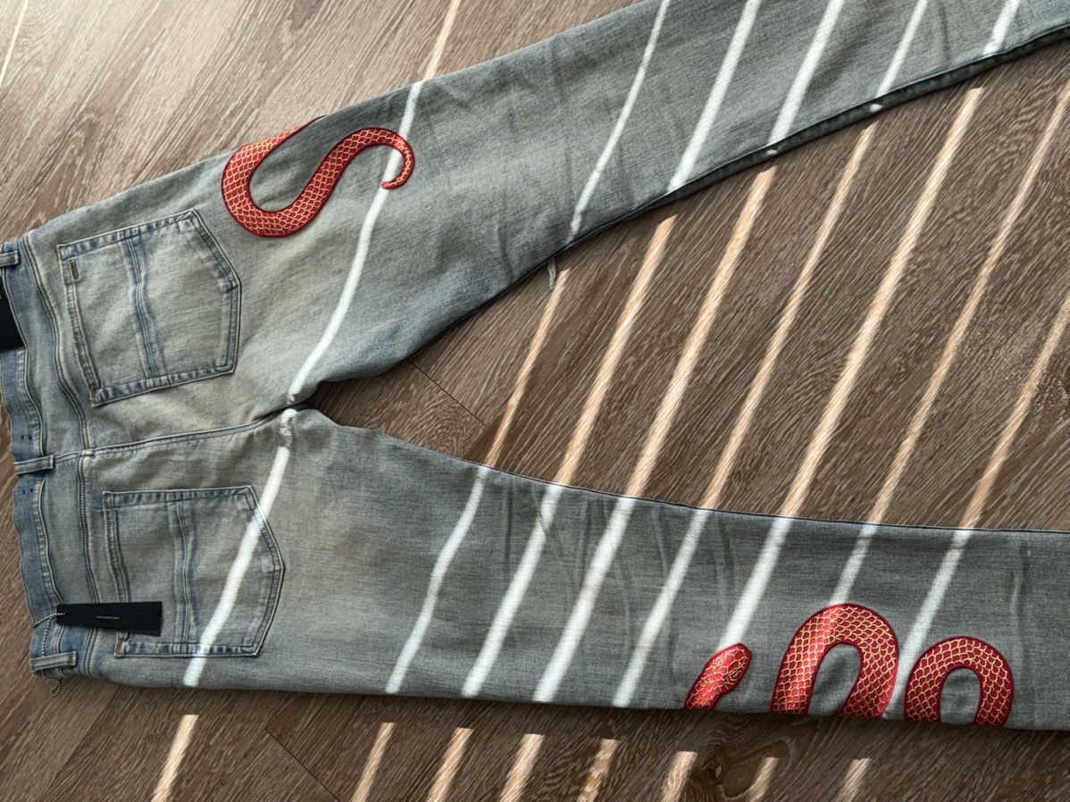 Amiri Amiri Snake Embroidered Distressed Skinny Jeans Size US 36 / EU 52 - 7 Thumbnail