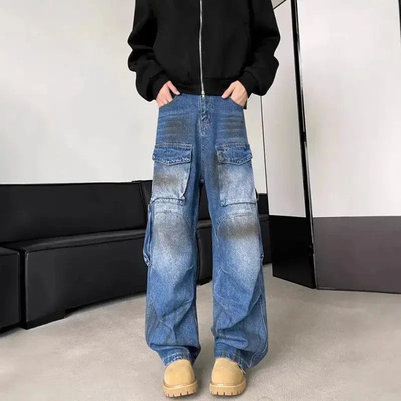 Japanese Brand Retro loose straight pocket jeans Size US 32 / EU 48 - 6 Thumbnail