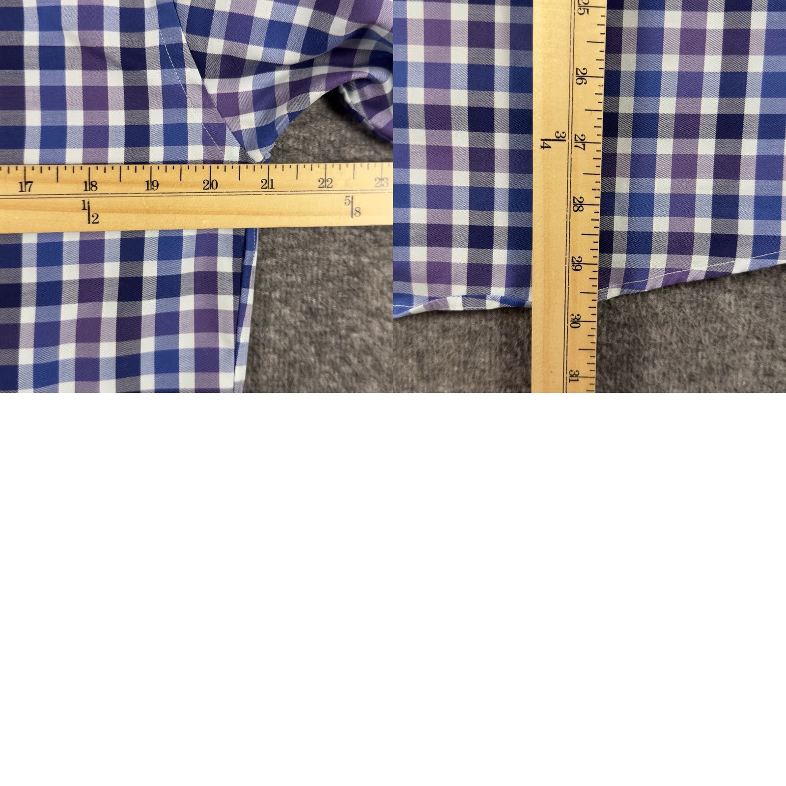 Eton Eton Dress Shirt Mens 39 15.5 Blue Gingham Slim Fit Long Sleeve Cotton Size 40R - 8 Thumbnail