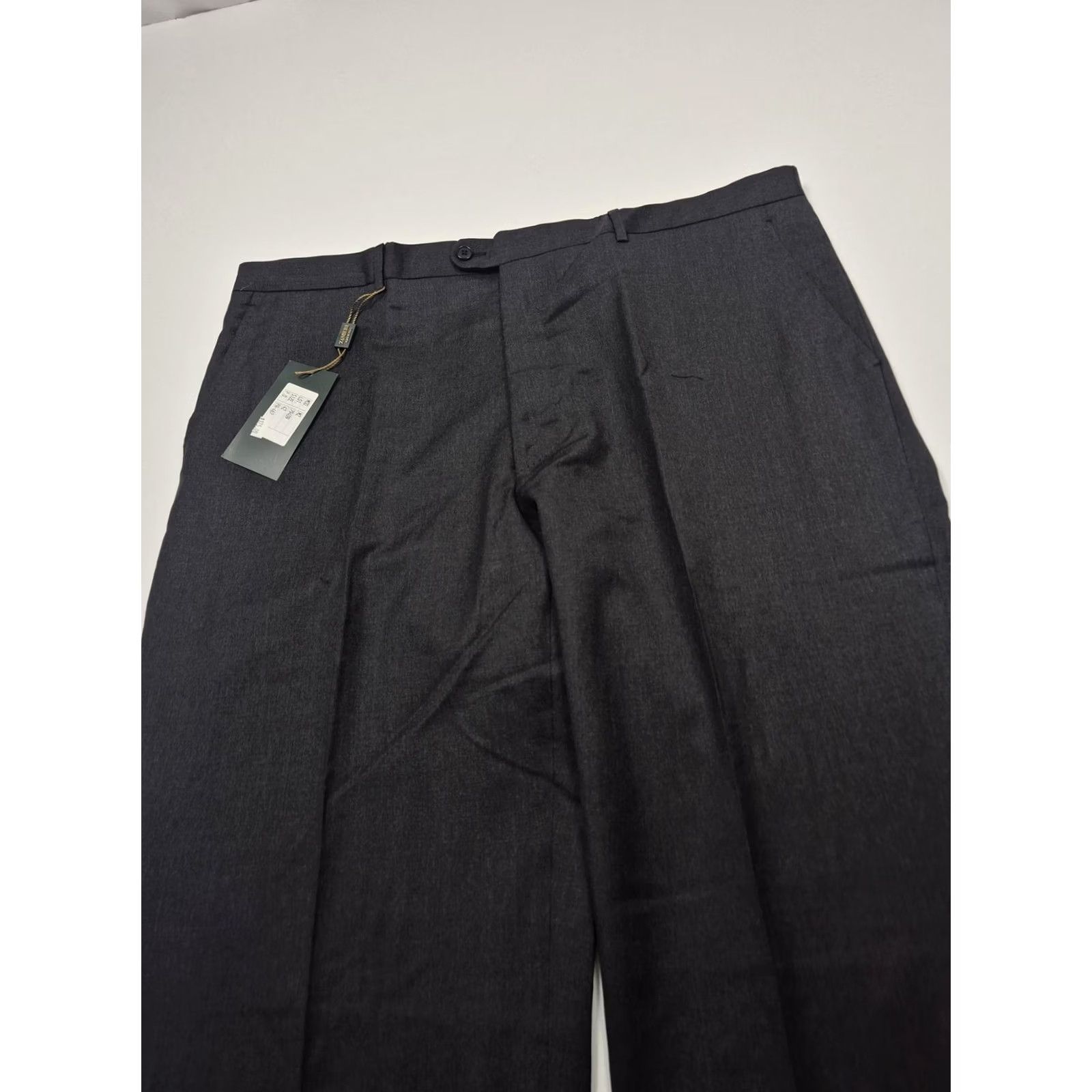 VTG Zanieri Dress Pants Mens 42 Gray Wool Flat Front Straight