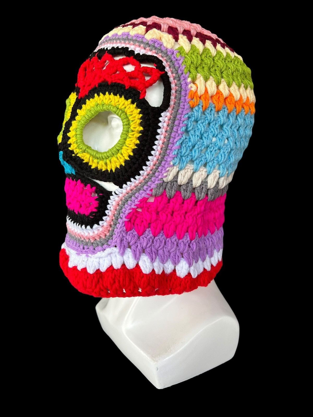 Japanese Brand × Kapital × Vintage Very Rare Crochet Knitted Handmade Balaclava Masked ☠️☠️ Size ONE SIZE - 4 Thumbnail