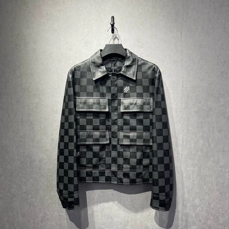 Louis Vuitton Louis Vuitton Checkerboard leather jacket Size US L / EU 52-54 / 3 - 1 Thumbnail
