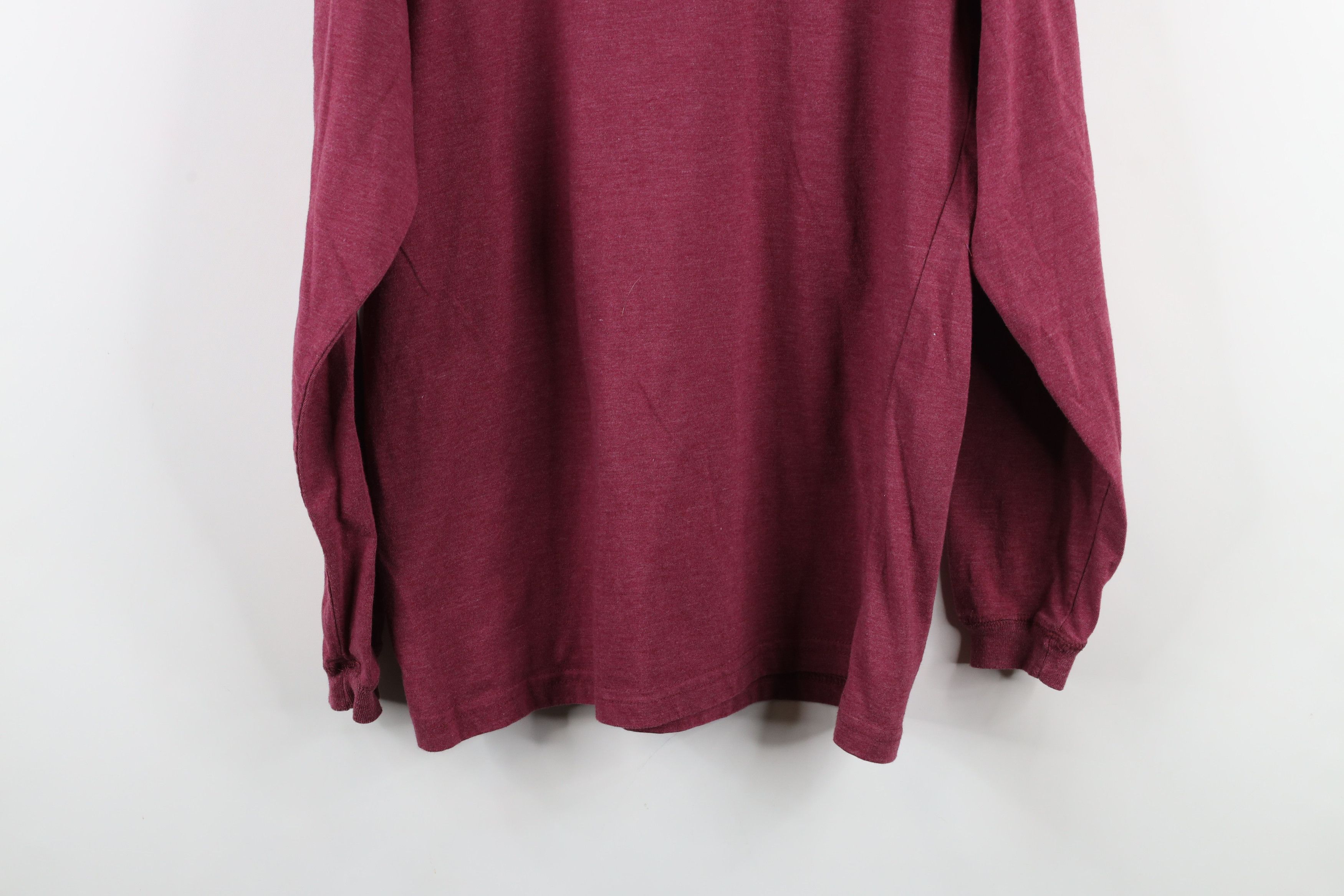Vintage Vintage 90s Streetwear Blank Long Sleeve Henley T-Shirt Red Size US M / EU 48-50 / 2 - 11 Thumbnail