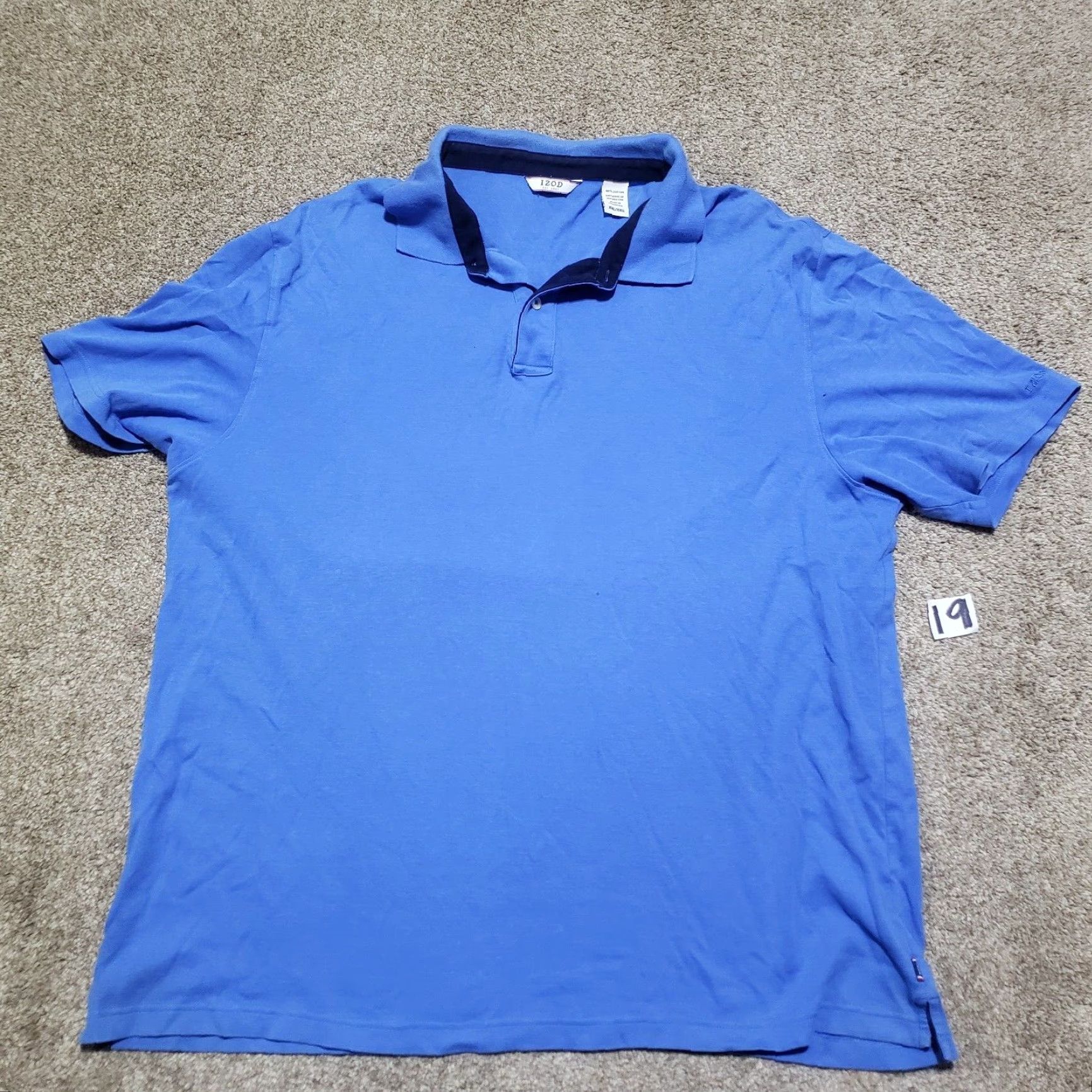 Izod VINTAGE IZOD Polo Shirt Men Adult Short Sleeve Blue 2XL Casual Sports Size US XXL / EU 58 / 5 - 2 Thumbnail