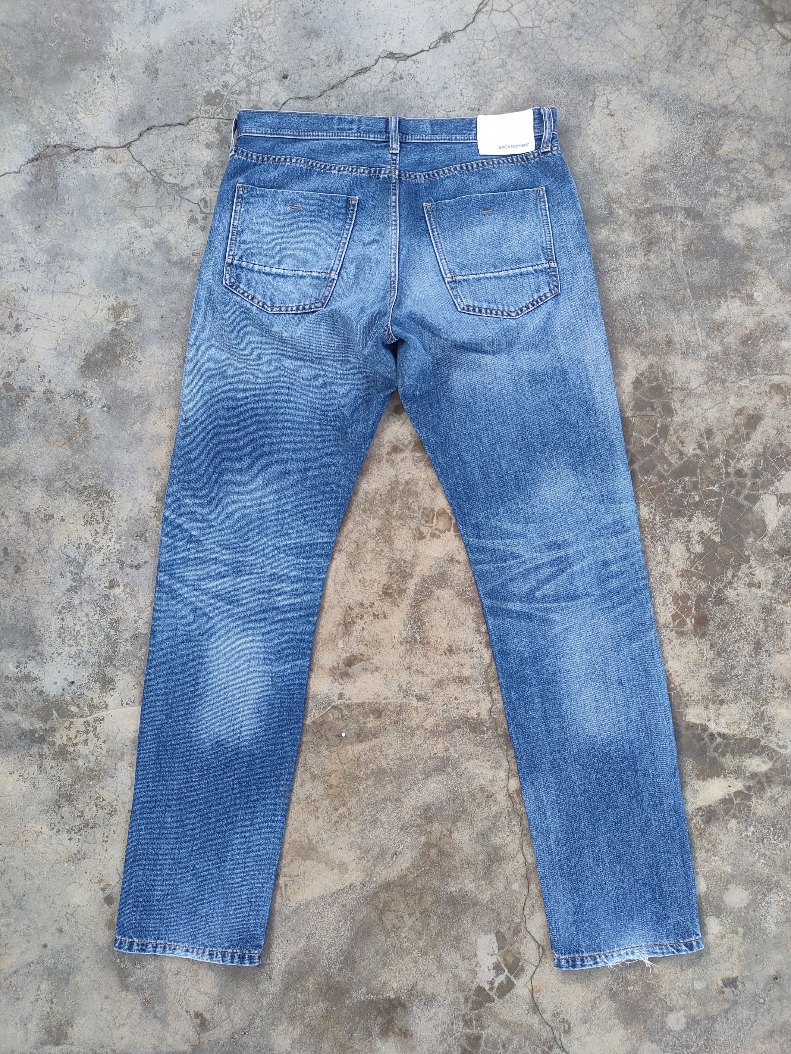 Jean × Numbers × Vintage VINTAGE B NUMBER DISTRESSED FADED JEANS PANTS Size US 33 - 7 Thumbnail