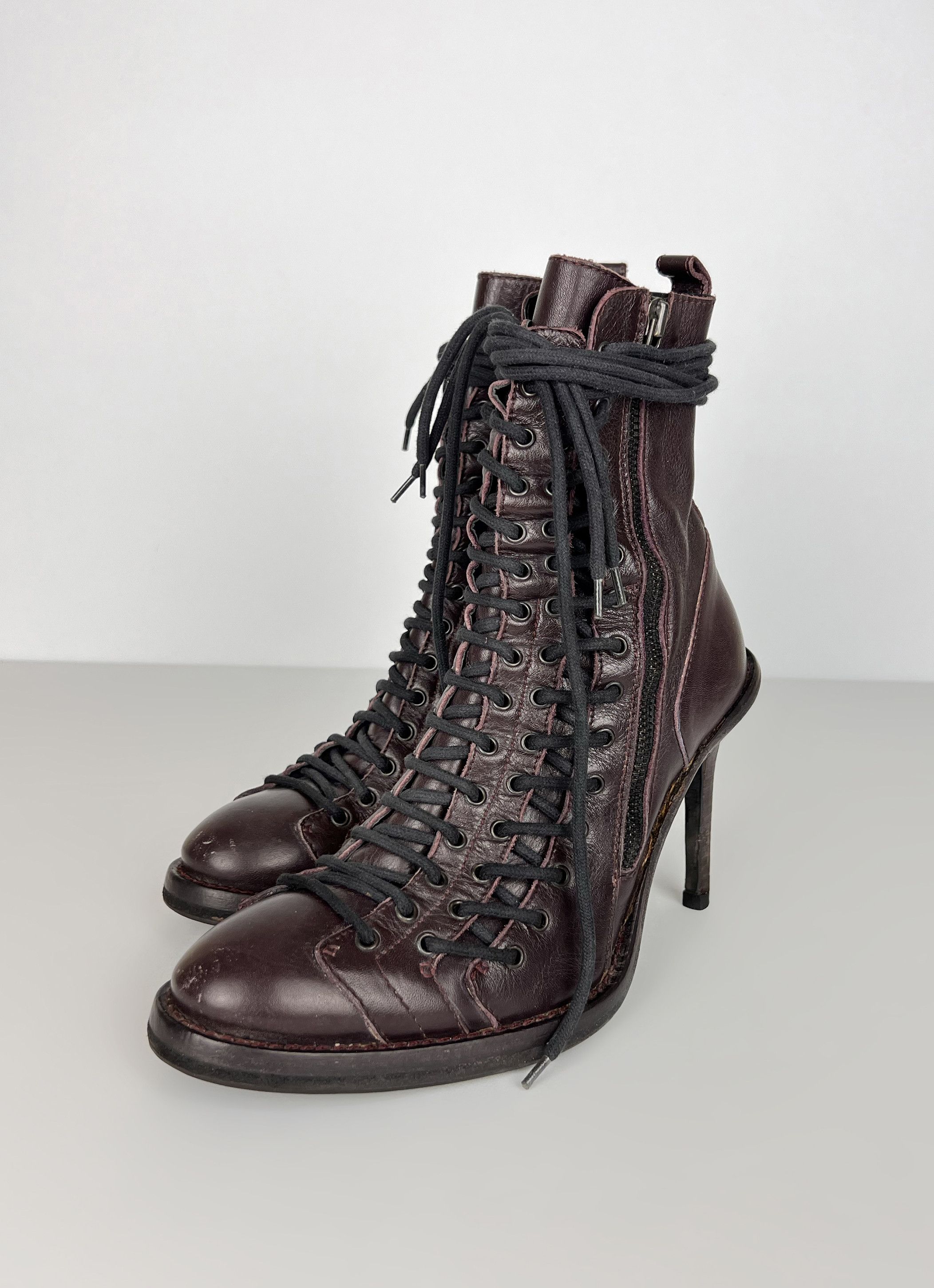 Ann Demeulemeester TRIPLE LACE LEATHER BOOTS, F/W 2008, UNIQUE