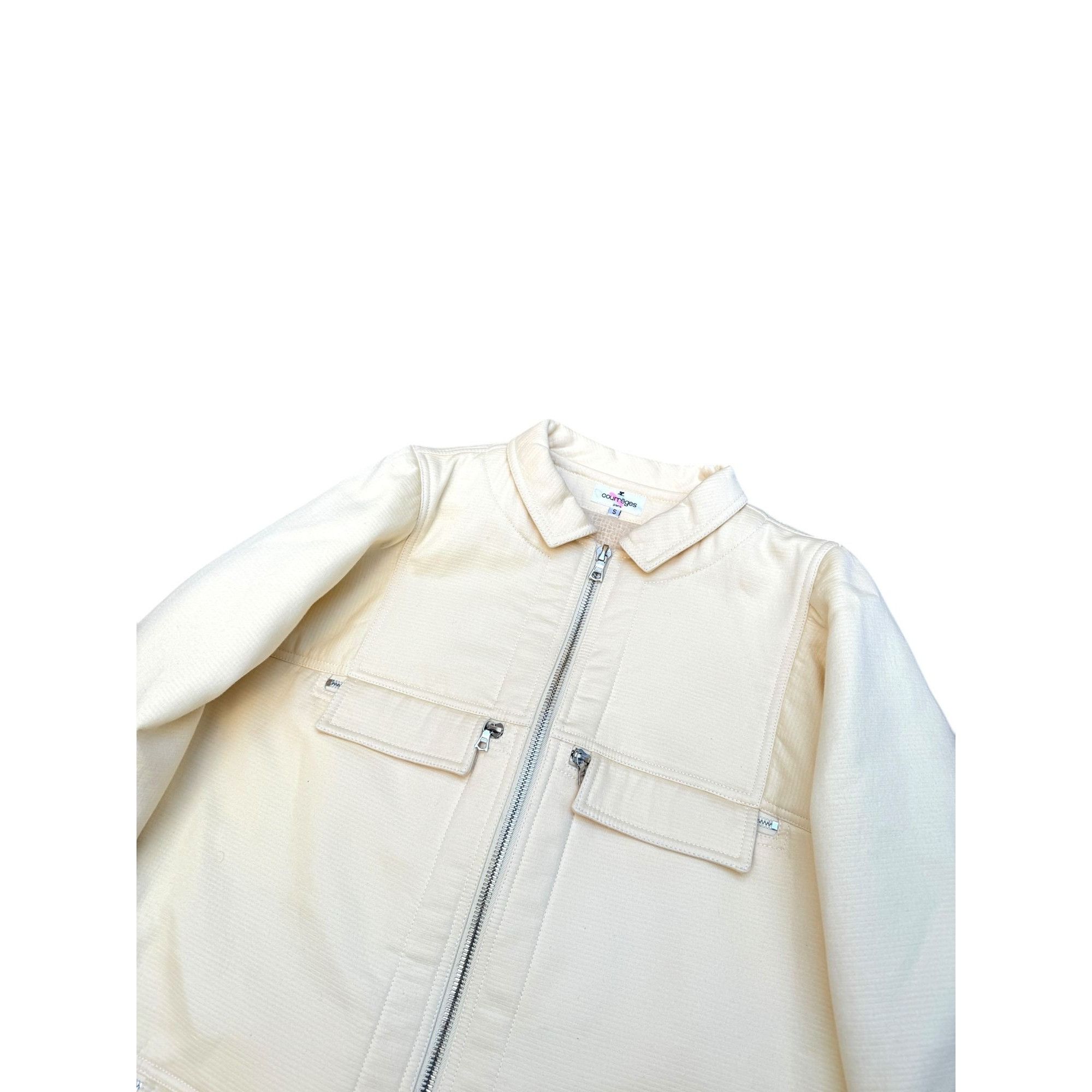 Courreges Vintage Beige Wool Coat Size S / US 4 / IT 40 - 2 Thumbnail
