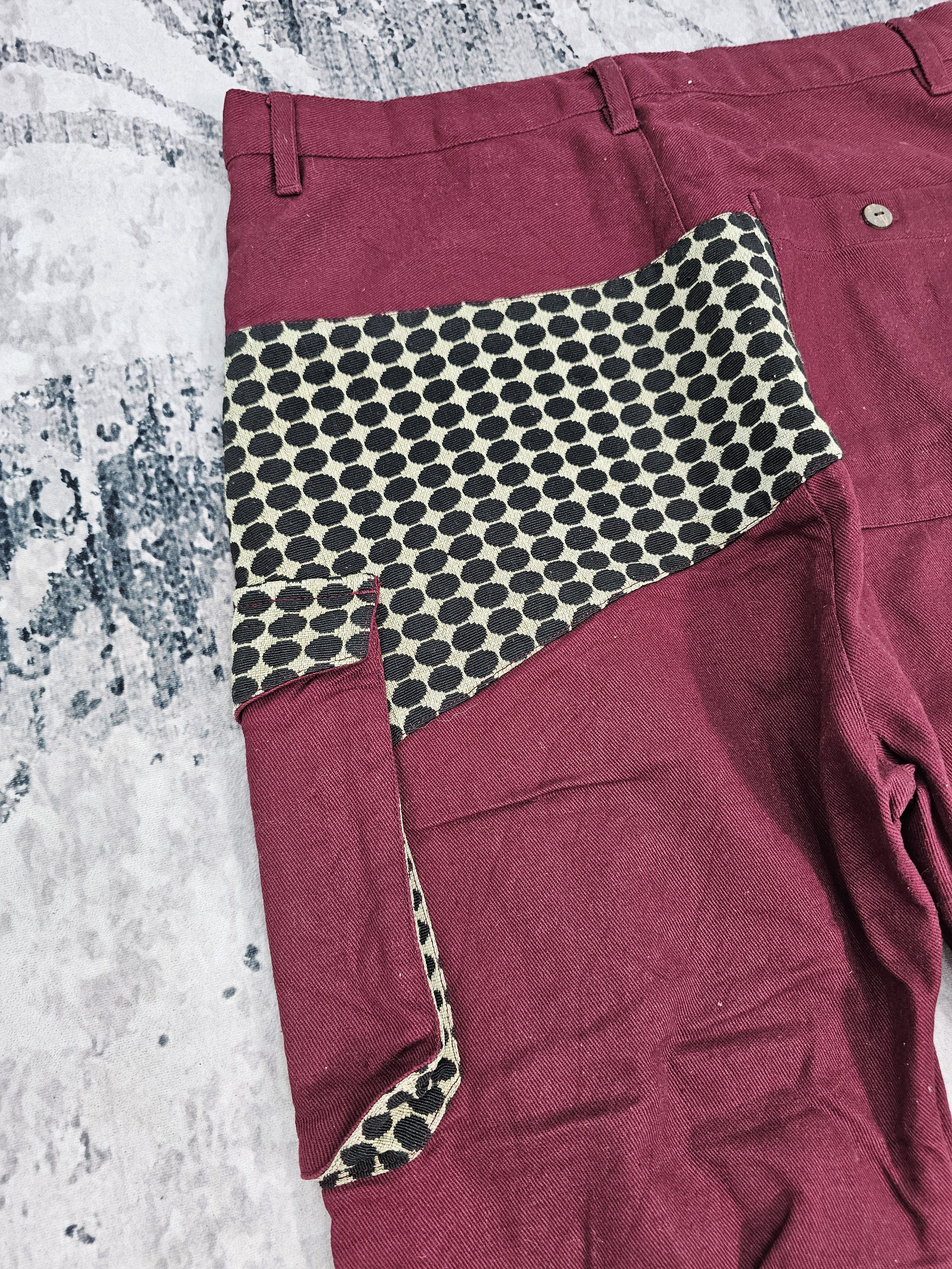 Japanese Brand AMINA Multi Pockets Cargo Baggy Polkadot Cropped Pant JB0261 Size US 33 - 3 Thumbnail