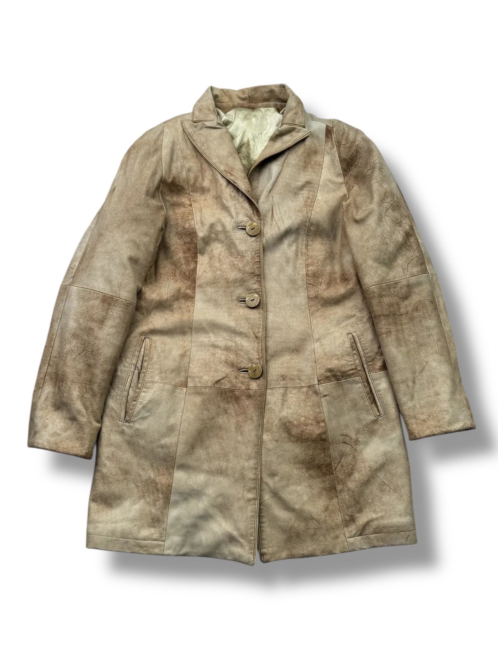 Faded Leather Jacket From The 90's(V296)
