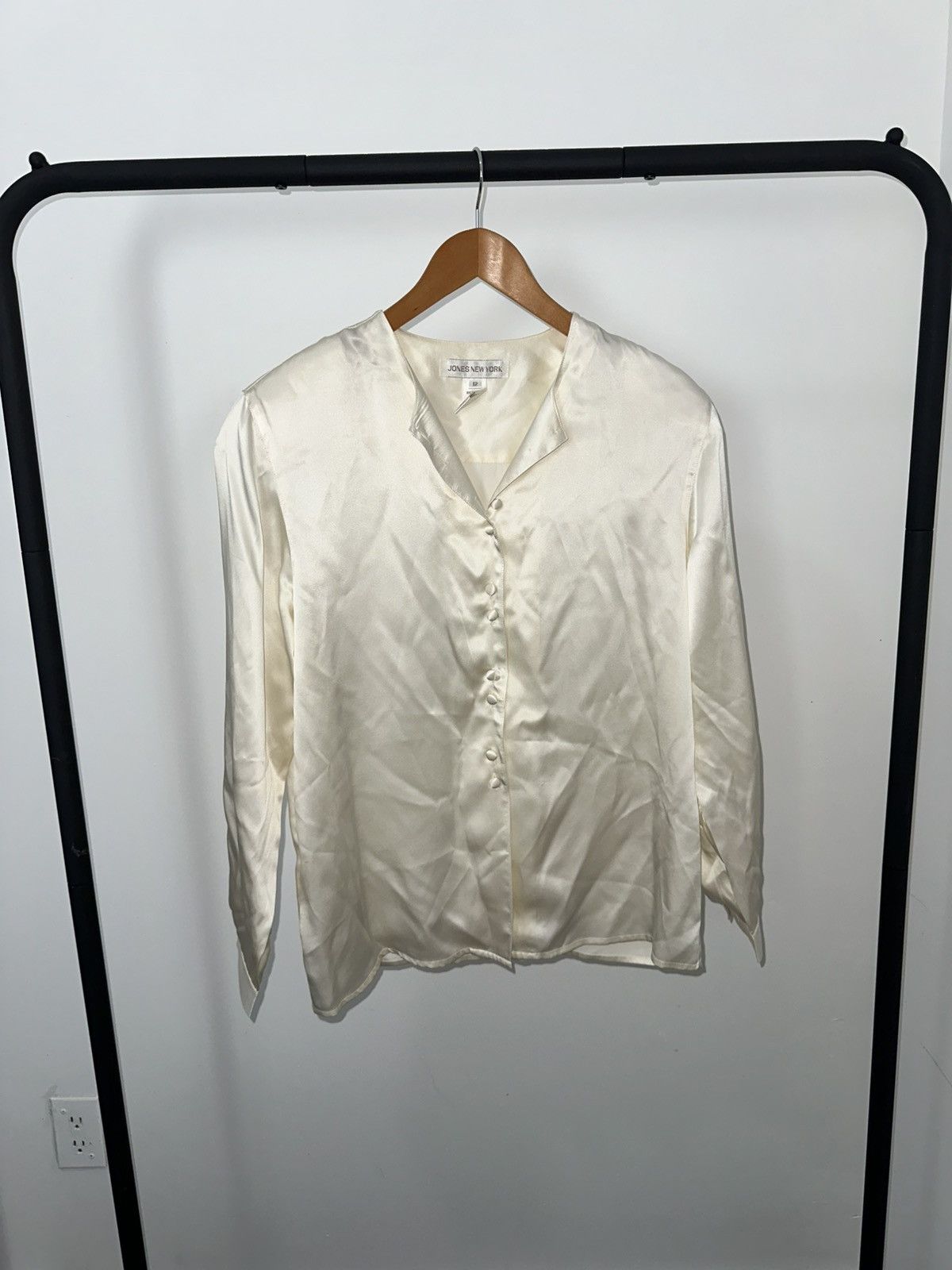 Jones New York Vintage Rare 80s Silk Cream blouse Silk Jones New York Size L / US 10 / IT 46 - 3 Thumbnail