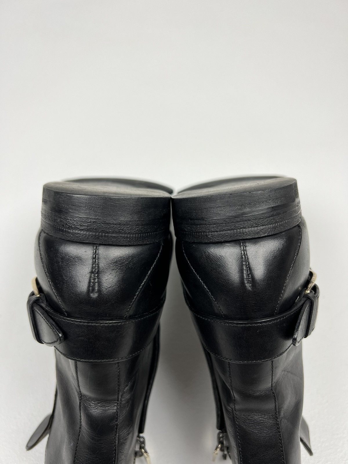 Gucci GUCCI Boots Ankle Leather Shoes Side Zip Straps Black Men’s Size US 7.5 / EU 40-41 - 14 Thumbnail