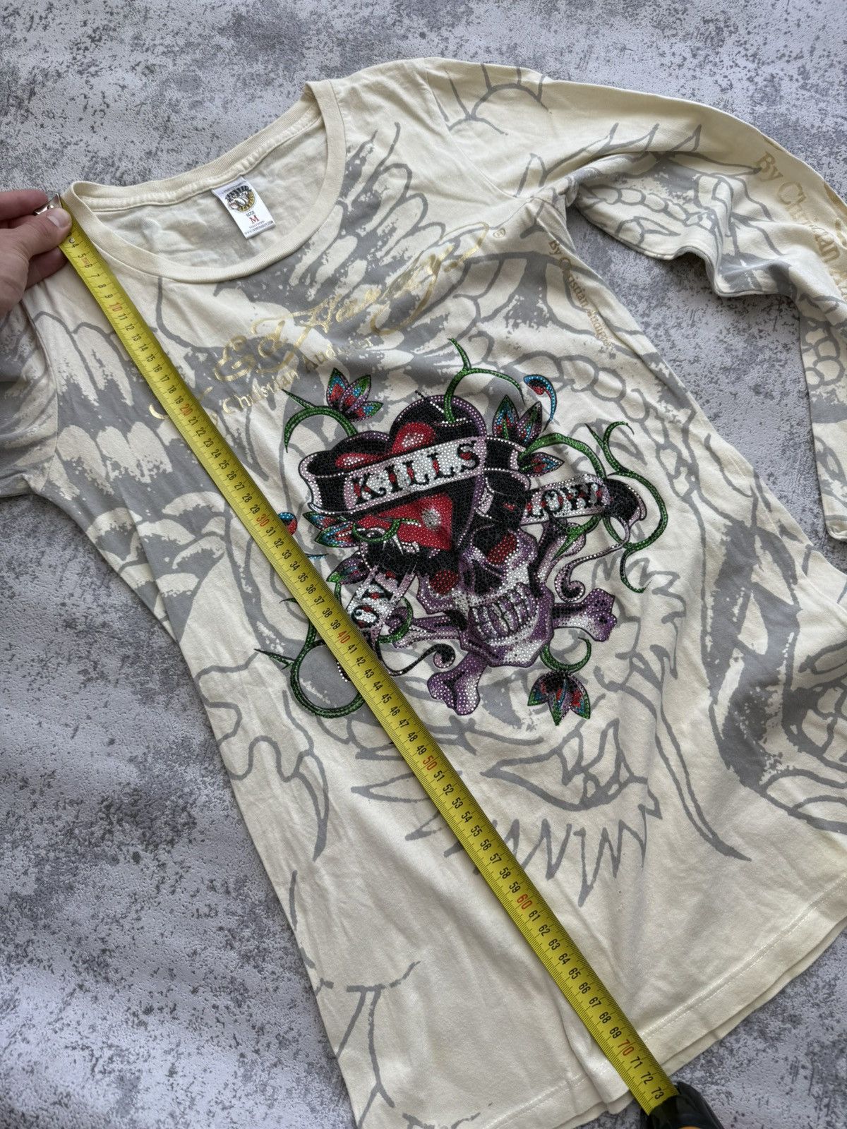 Ed Hardy Crazy Ed Hardy Y2K Overprint Long Sleeve Made in USA Size M / US 6-8 / IT 42-44 - 12 Thumbnail
