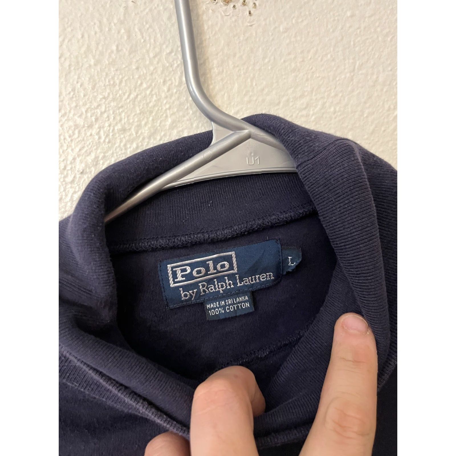 Polo Ralph Lauren Polo Ralph Lauren Shirt Men Vintage Navy Blue Long Sleeve Turtleneck Size L Pullover Size US L / EU 52-54 / 3 - 3 Thumbnail