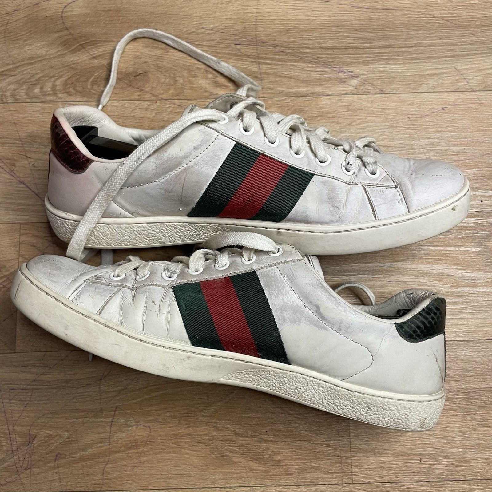 Gucci Gucci Ace Sneakers Tiger Low-Top Trainers shoes leather mens Size US 8 / EU 41 - 11 Thumbnail