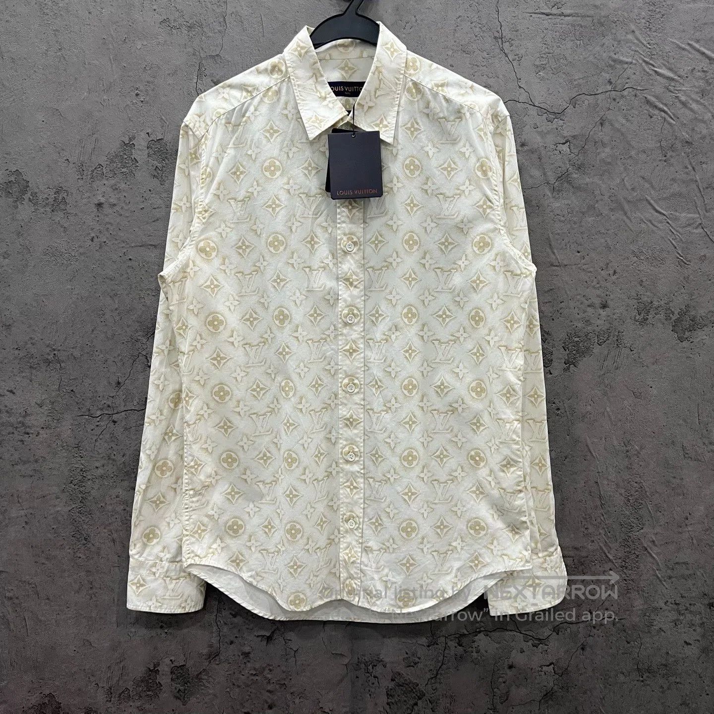 Louis Vuitton Louis Vuitton Beige All-Over Logo Print Shirt| Size US S / EU 44-46 / 1 - 1 Thumbnail