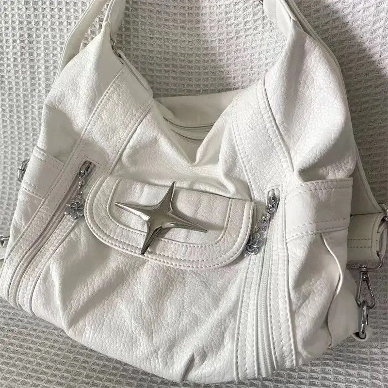 Other Solid Messenger Bag PU Leather Cute Star Tote Bag y2k Size ONE SIZE - 5 Thumbnail