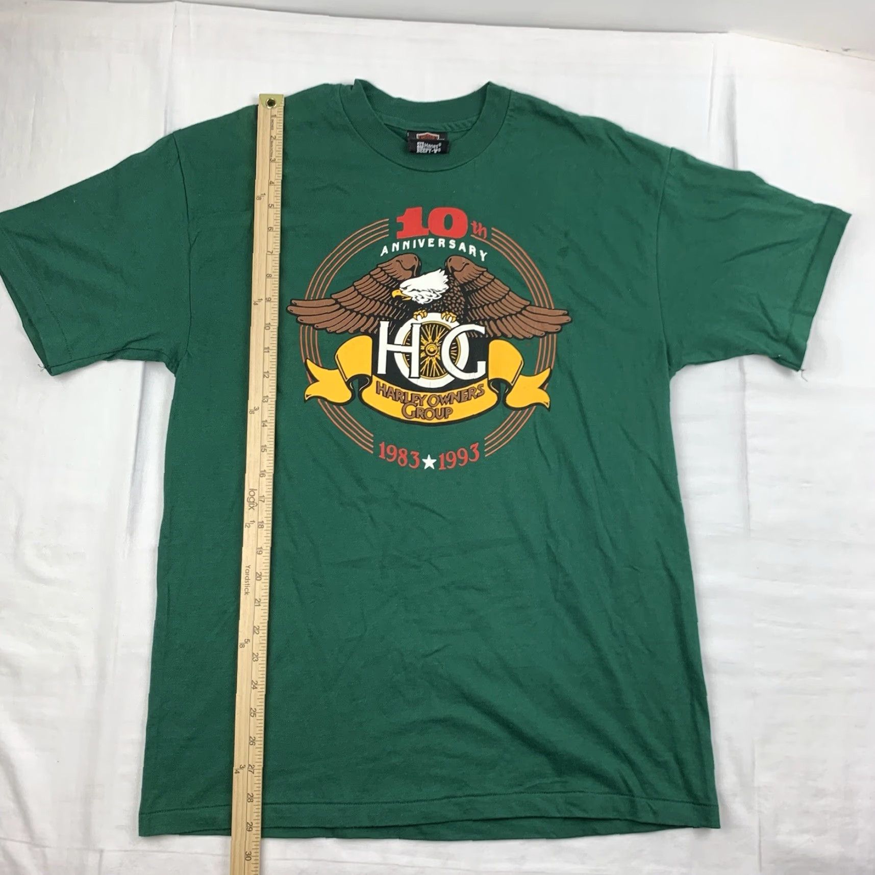 Harley Davidson VINTAGE Harley-Davidson Shirt Harley-Davidson Men L Green 1993 10 Anniversary Biker 90s Shirt Mens Size US L / EU 52-54 / 3 - 6 Thumbnail