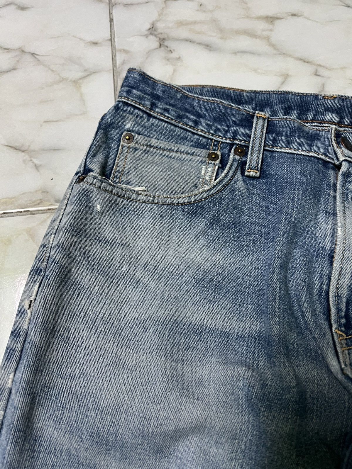 Beauty Beast × Edwin 💥Baggy💥Vintage Edwin Made In Japan Distress Jean Size US 30 / EU 46 - 7 Thumbnail