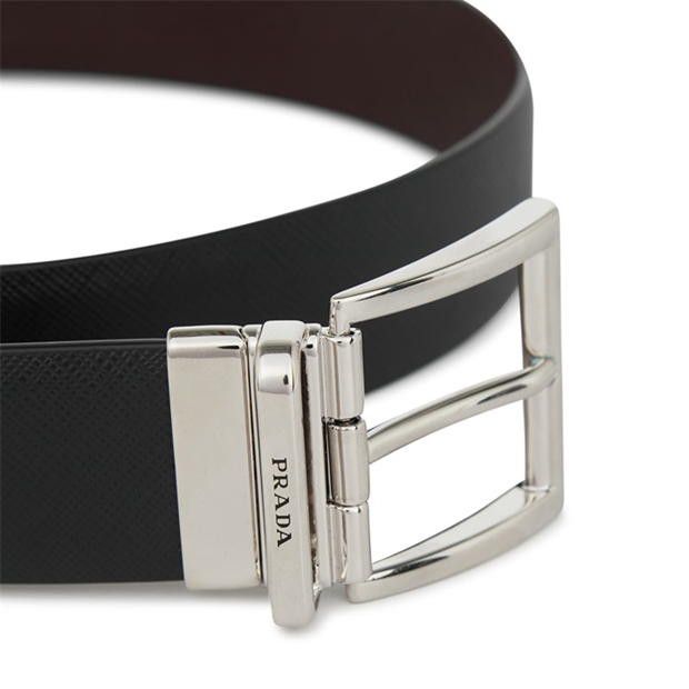 Prada PRADA Reversible Saffiano Leather Belt - 85 Size ONE SIZE - 3 Thumbnail