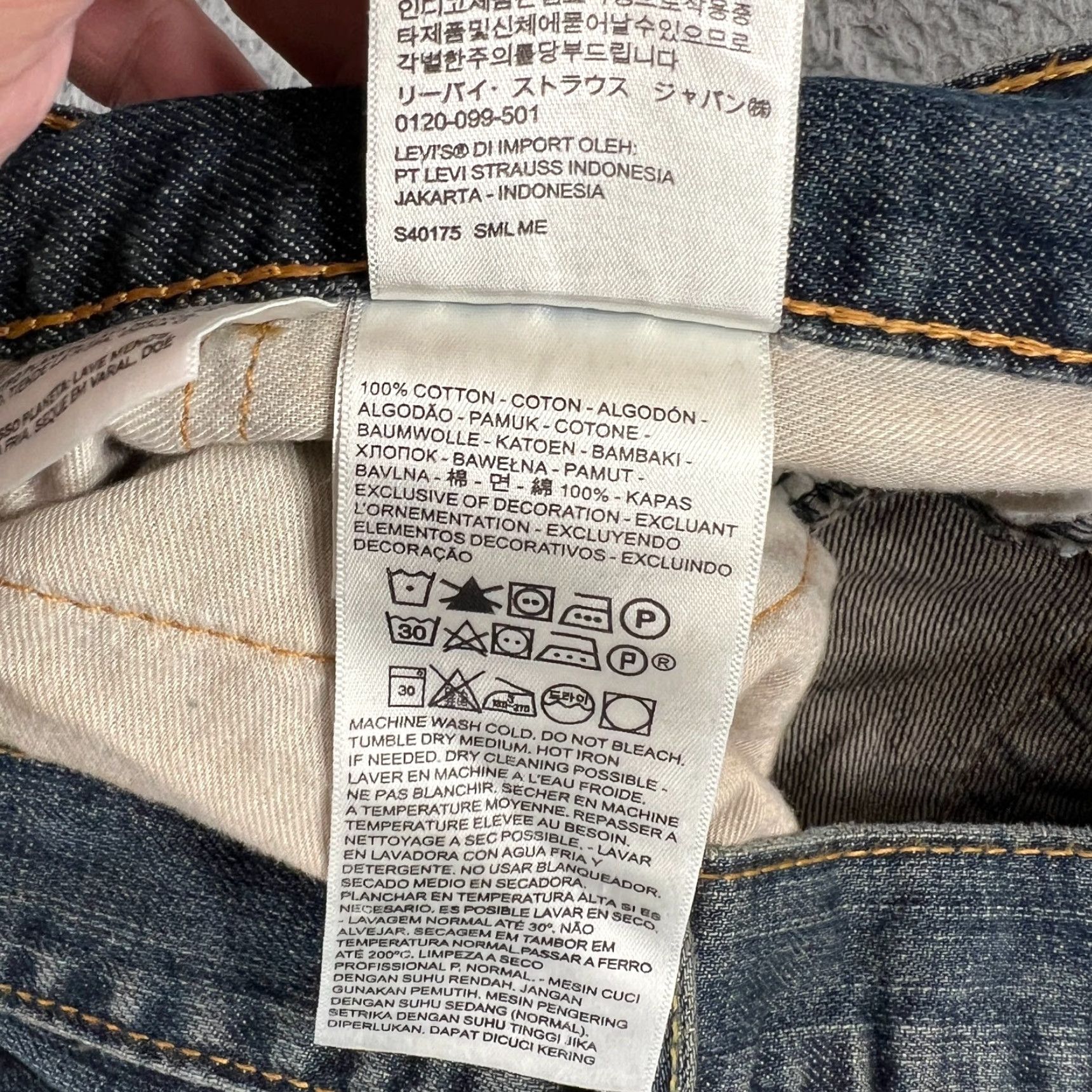 Levi's Levi's 559 Jeans Mens 36x30 Relaxed Fit Straight Dark Wash Blue Denim Grunge Size US 36 / EU 52 - 7 Thumbnail