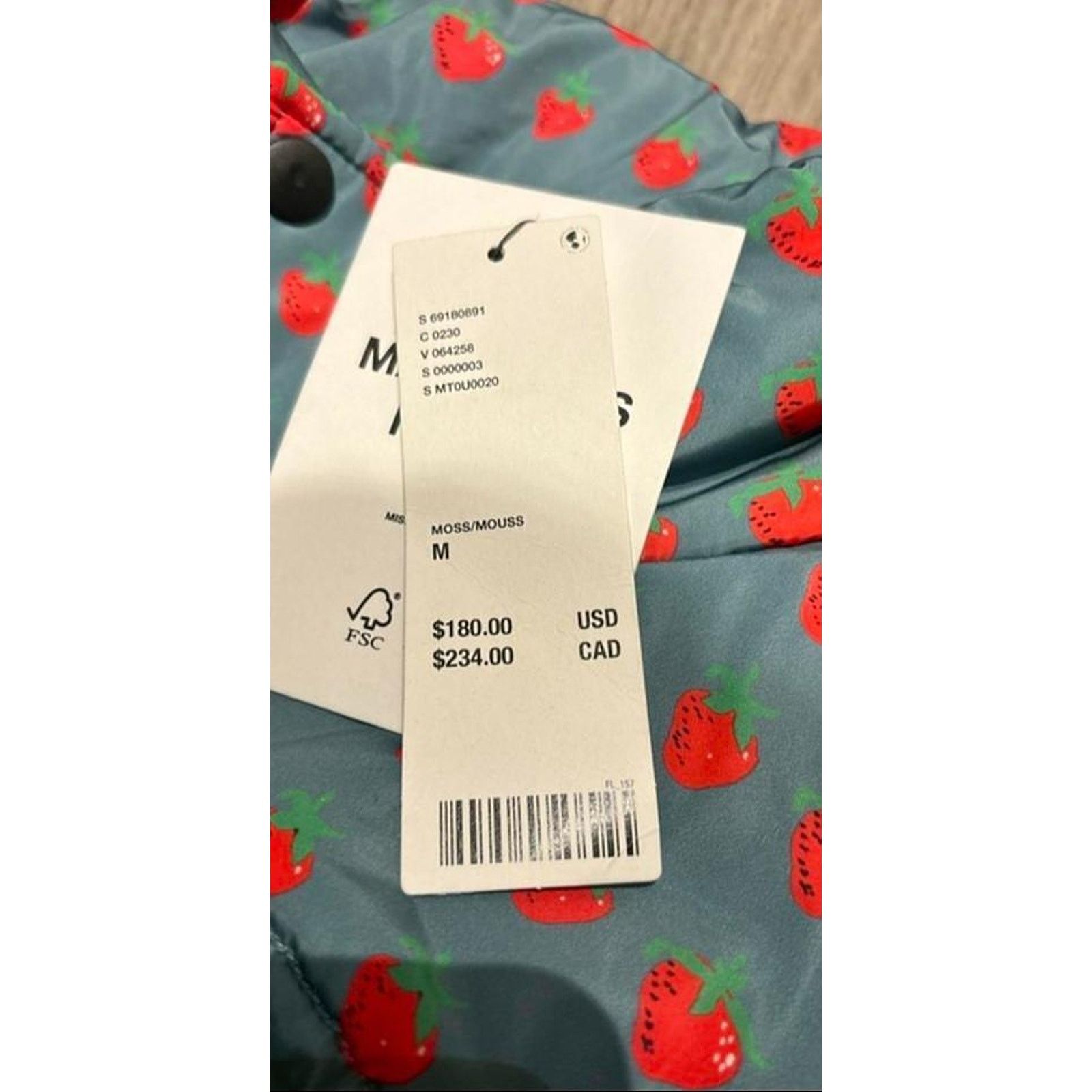 Misfits × Msftsrep Misfit Shapes MSFT Strawberry Print MWT Puffer Jacket $180 Size M / US 6-8 / IT 42-44 - 7 Thumbnail