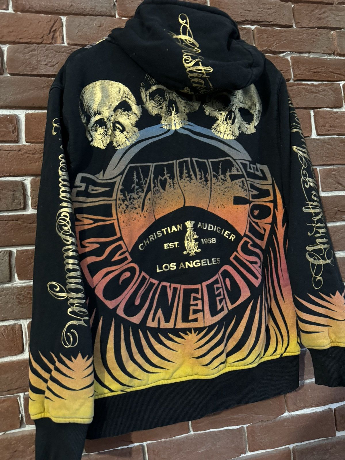 Christian Audigier Rare Vintage Christian Audigier Reversible Aerosmith Hoodie Size US M / EU 48-50 / 2 - 11 Thumbnail