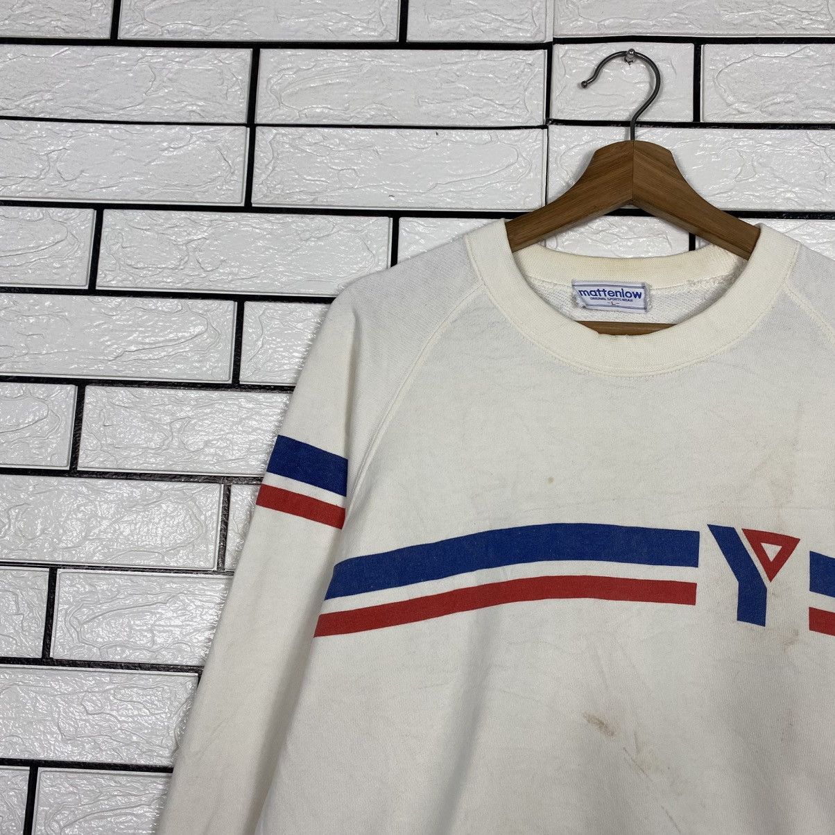 Japanese Brand 📌Vintage Sweatshirt YMCA Striped Design Issey Miyake Size US L / EU 52-54 / 3 - 8 Thumbnail