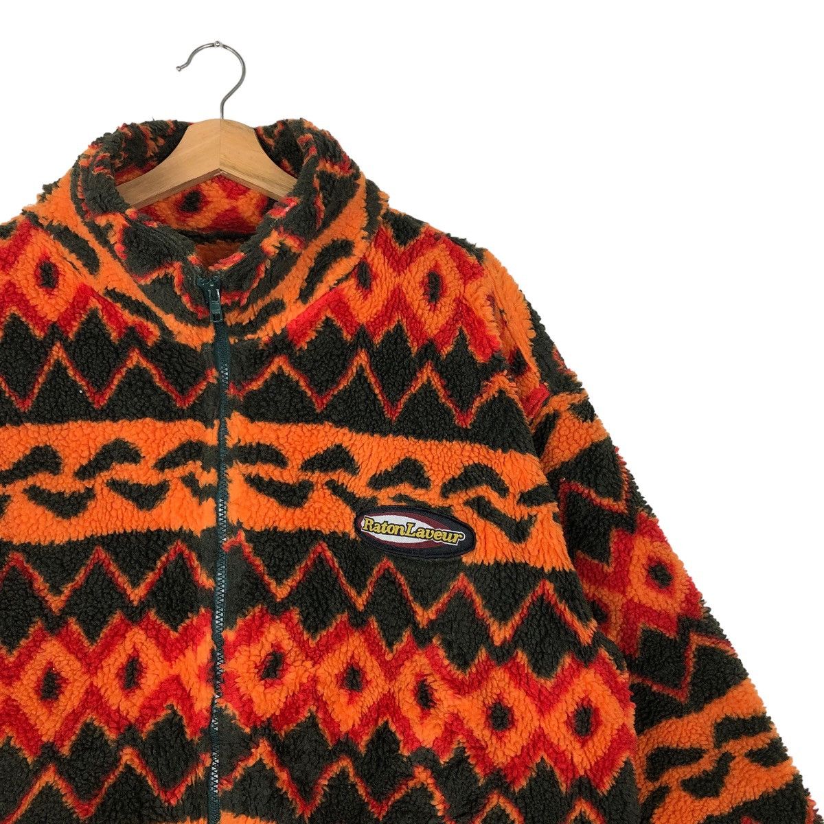 Japanese Brand 🔥90s Vintage Fleece Sweat Jacket Raton Laveur Tiger Striped Size US L / EU 52-54 / 3 - 4 Thumbnail