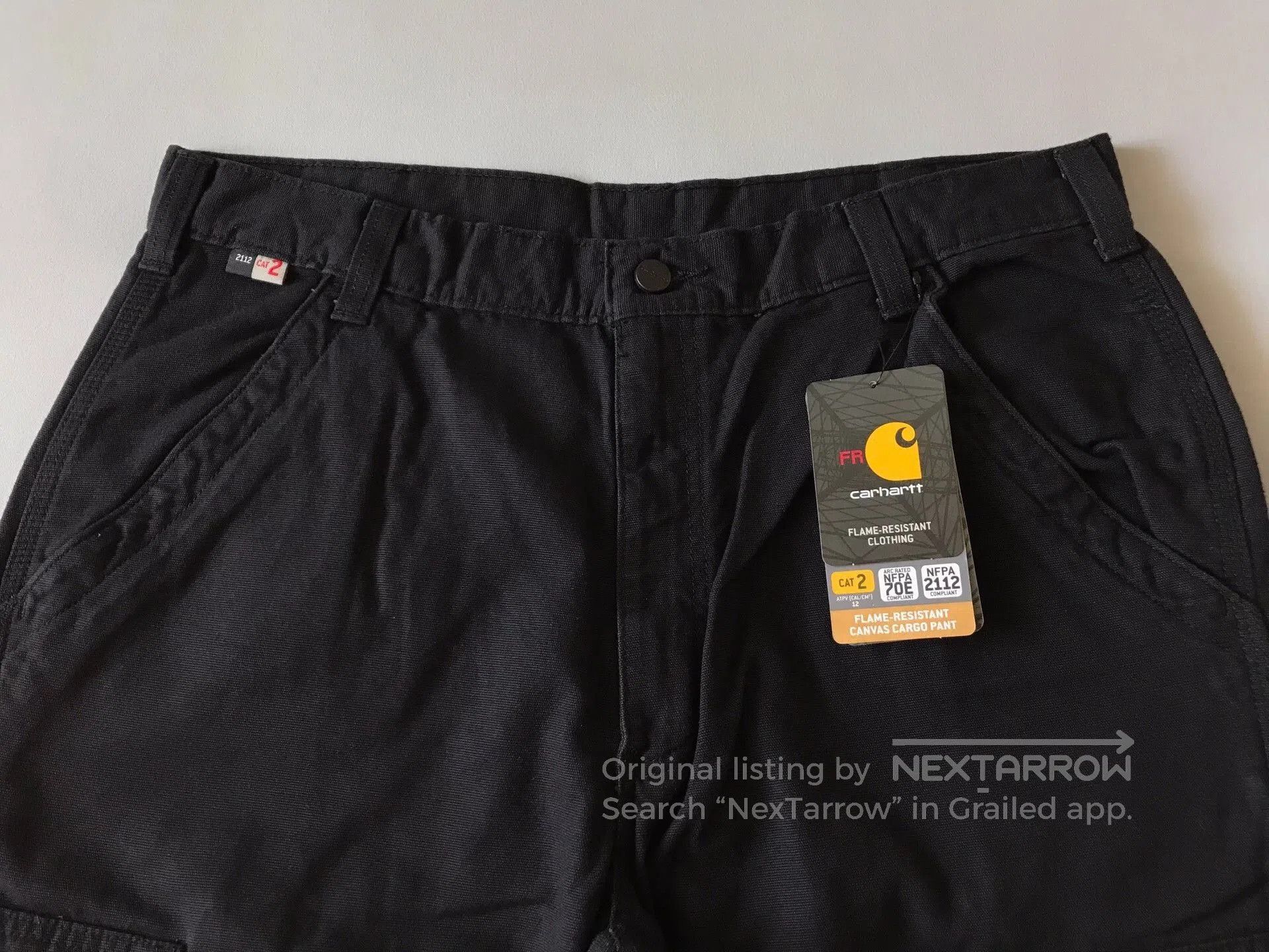 Carhartt Carhartt FRB240 Black Cargo Work Pants. Size US 36 / EU 52 - 4 Thumbnail