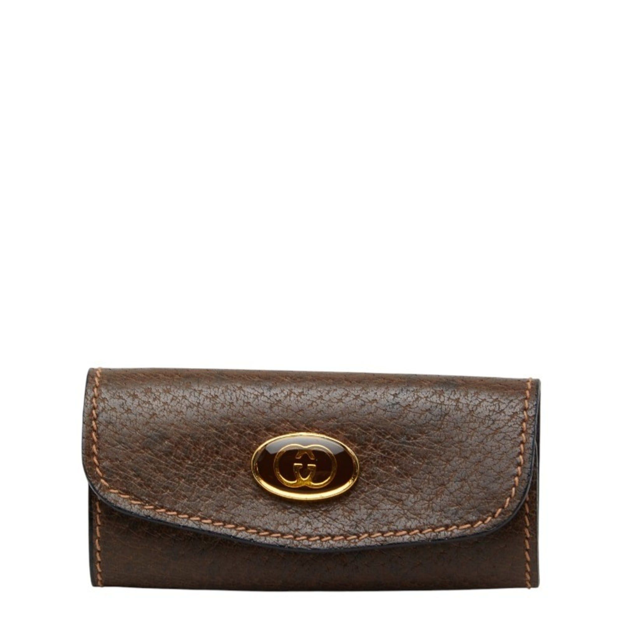 Gucci Gucci Old Key Case, Triple Holder, Brown Leather, Women's GUCCI Size ONE SIZE - 1 Thumbnail