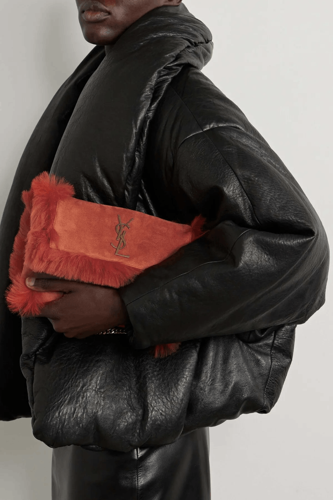 Saint Laurent Paris Small Kate YSL Logo Reversible Faux Fur Suede Shoulder Bag Size ONE SIZE - 12 Thumbnail