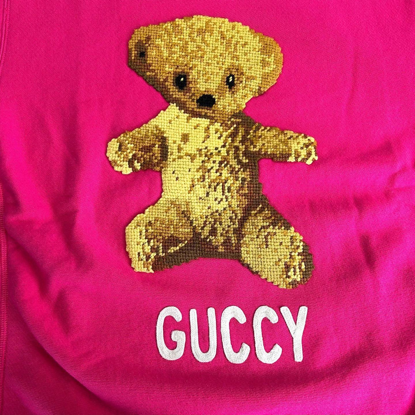 Gucci Gucci Classic Bear Distressed Fuchsia L New Sweatshirt Size L / US 10 / IT 46 - 6 Thumbnail