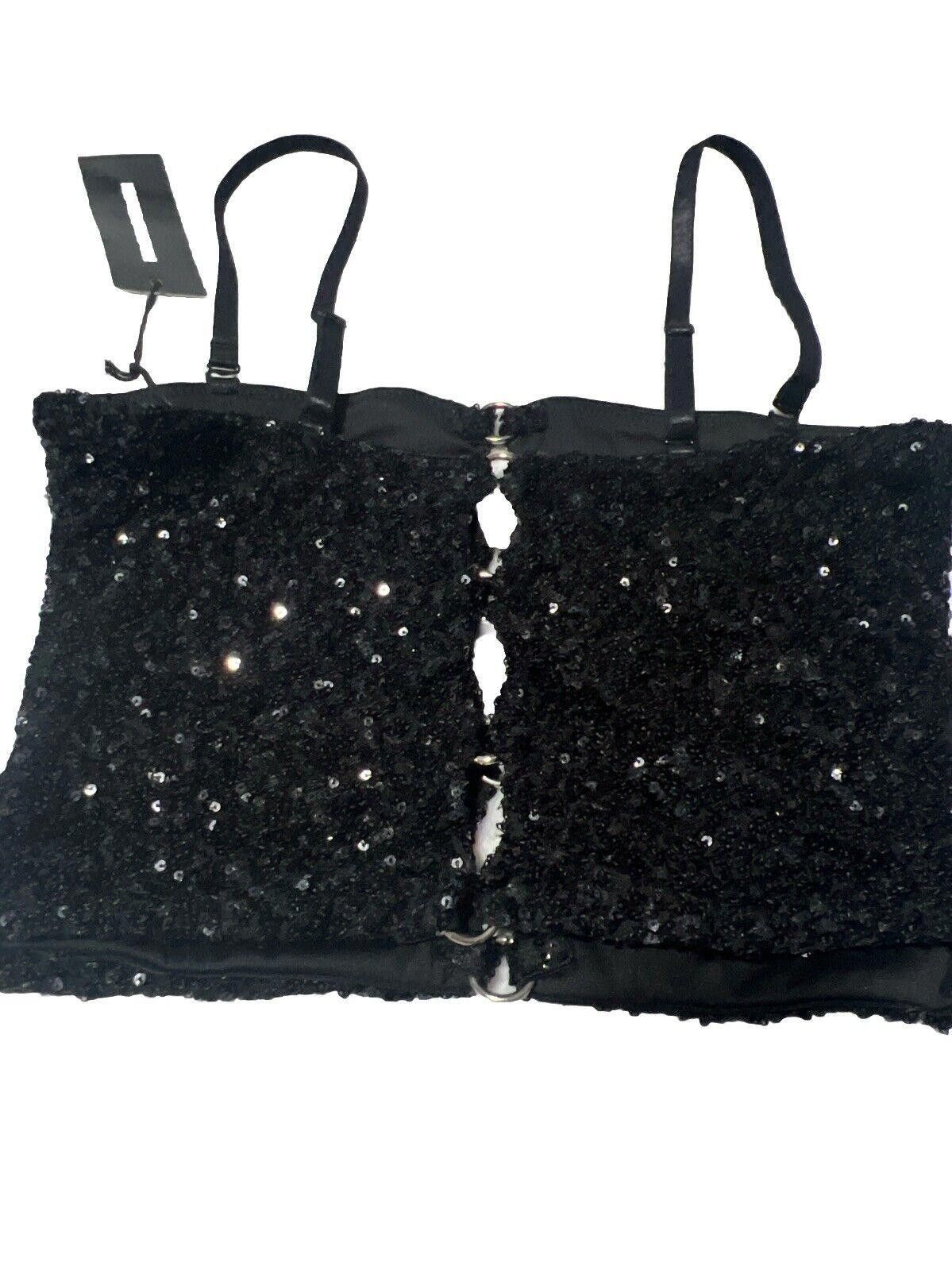 Designer Sequin Sunlit Reflection Tube Top Dolls Kill Rave Bustier Size M / US 6-8 / IT 42-44 - 6 Thumbnail