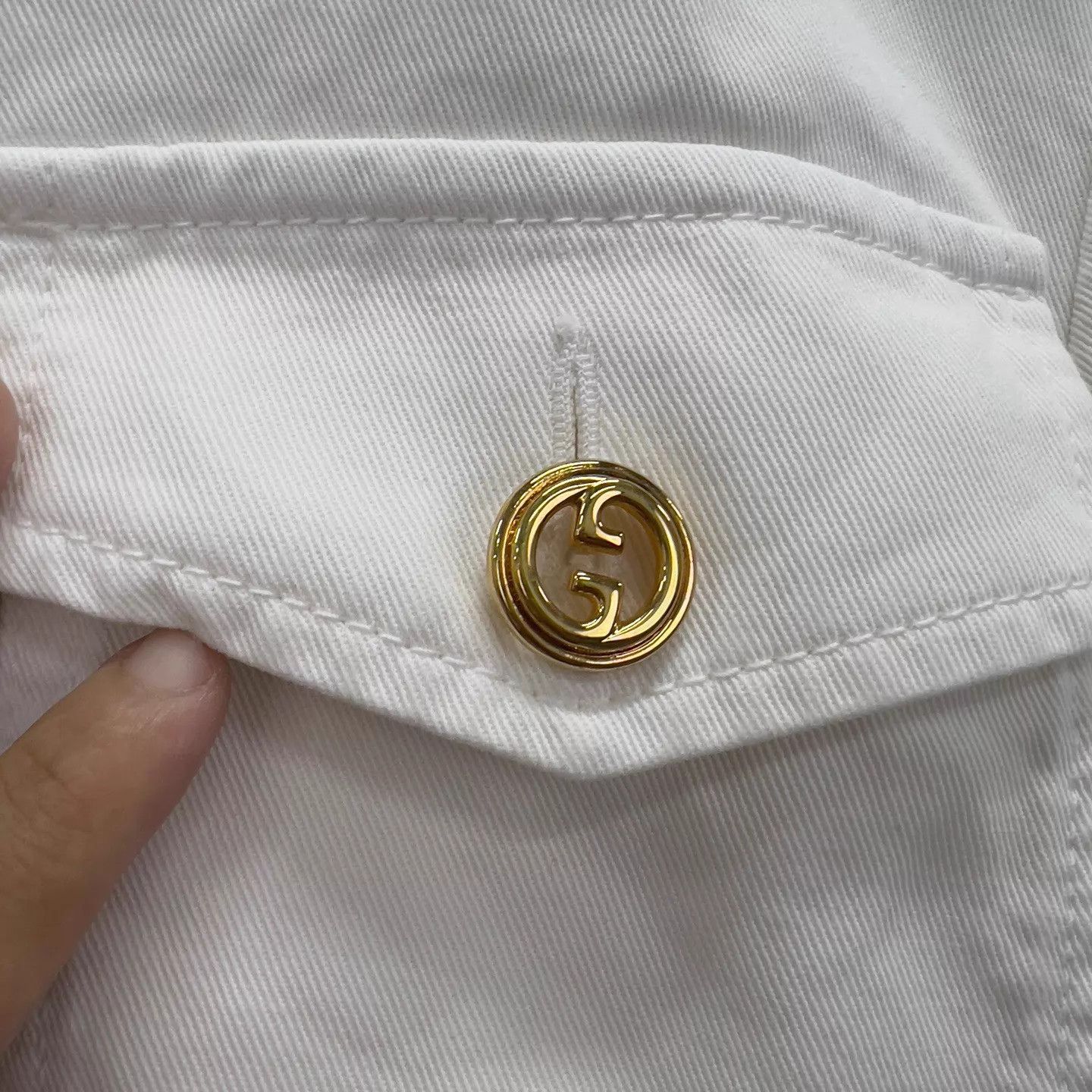 Gucci Gucci Cream Multi-pocket Gold Button DenimD 95N 38 Size XS / US 0-2 / IT 36-38 - 3 Thumbnail