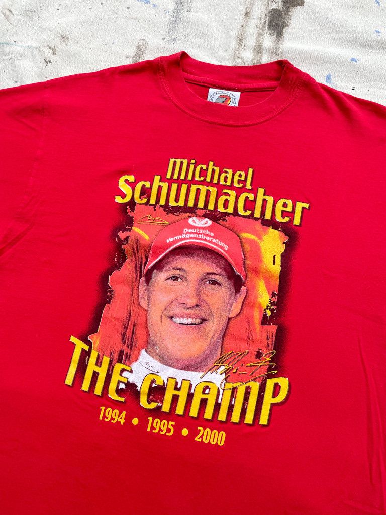 Vintage Y2K Michael Schumacher 3- Time F1 World Champion T- Shirt Size US L / EU 52-54 / 3 - 8 Thumbnail