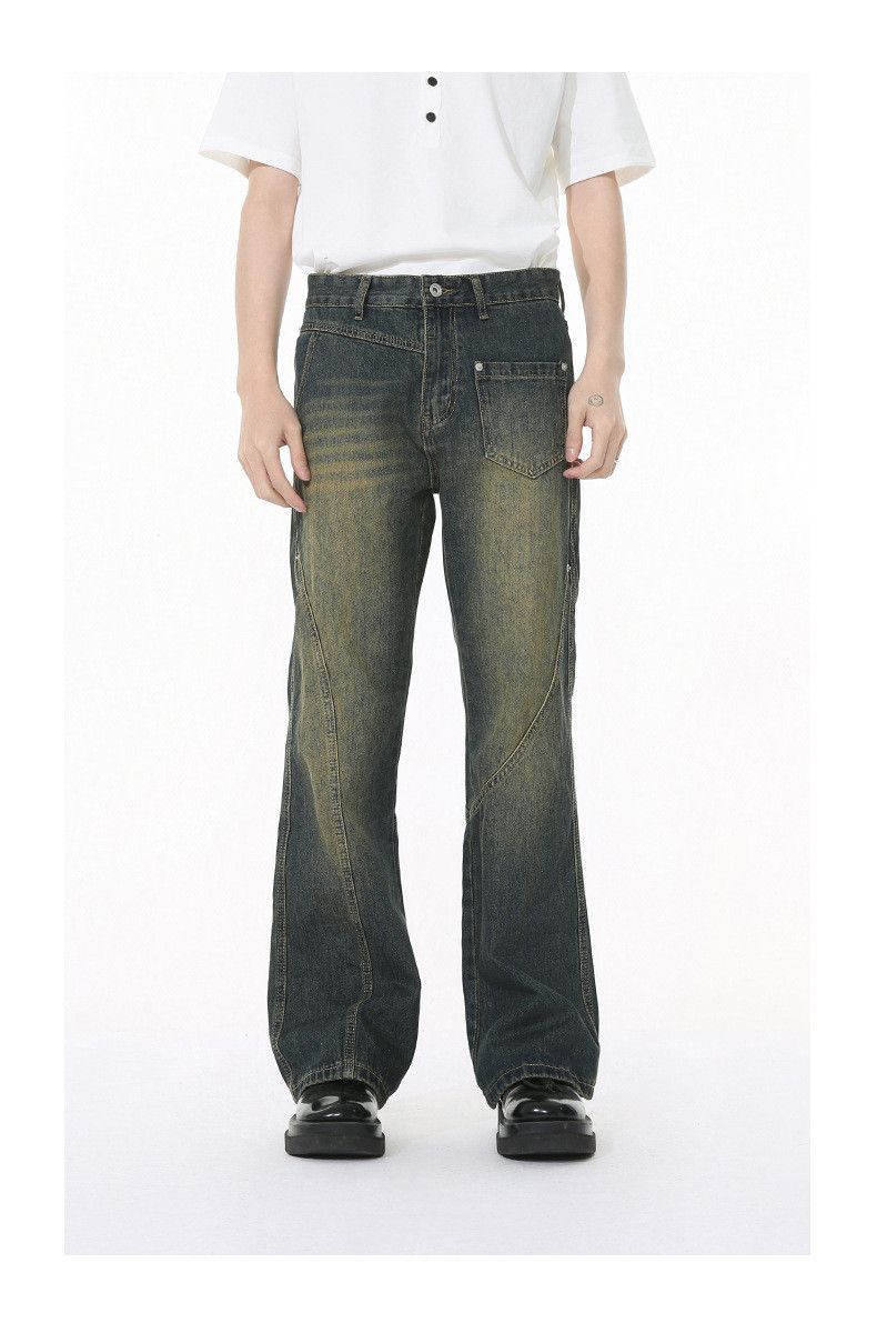 Vintage Men's Cleanfit Retro Patchwork Distressed Flared Jeans Size US 34 / EU 50 - 1 Thumbnail