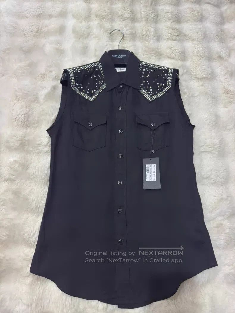 Saint Laurent Paris Saint Laurent Paris Studded Studless Shirt i Size US XS / EU 42 / 0 - 1 Thumbnail