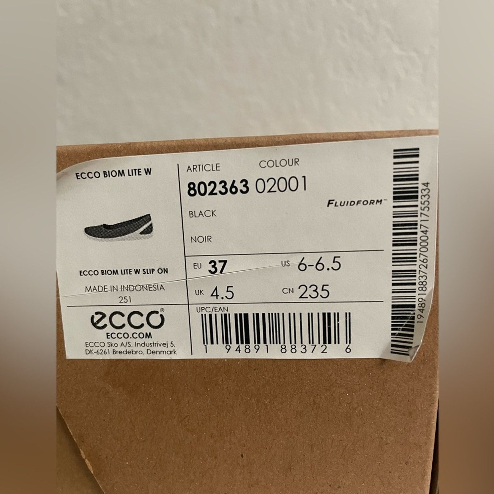 Ecco ECCO Womens Biom Lite Skimmer Ballerina Black EU 37 US 6-6.5 Size US 6 / IT 36 - 13 Thumbnail