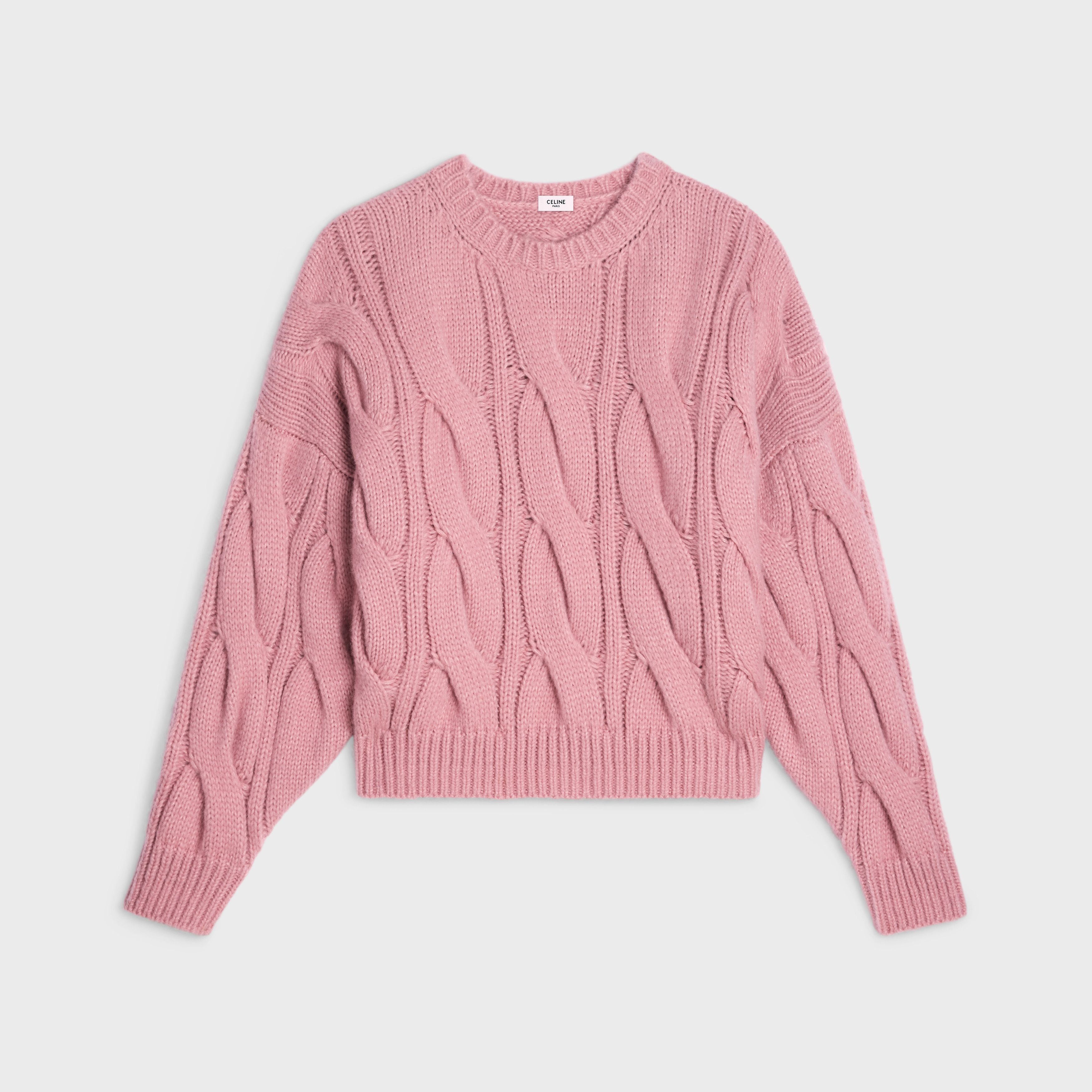 Celine crew neck sweater in cable-knit cashmere and silk Size S / US 4 / IT 40 - 1 Thumbnail